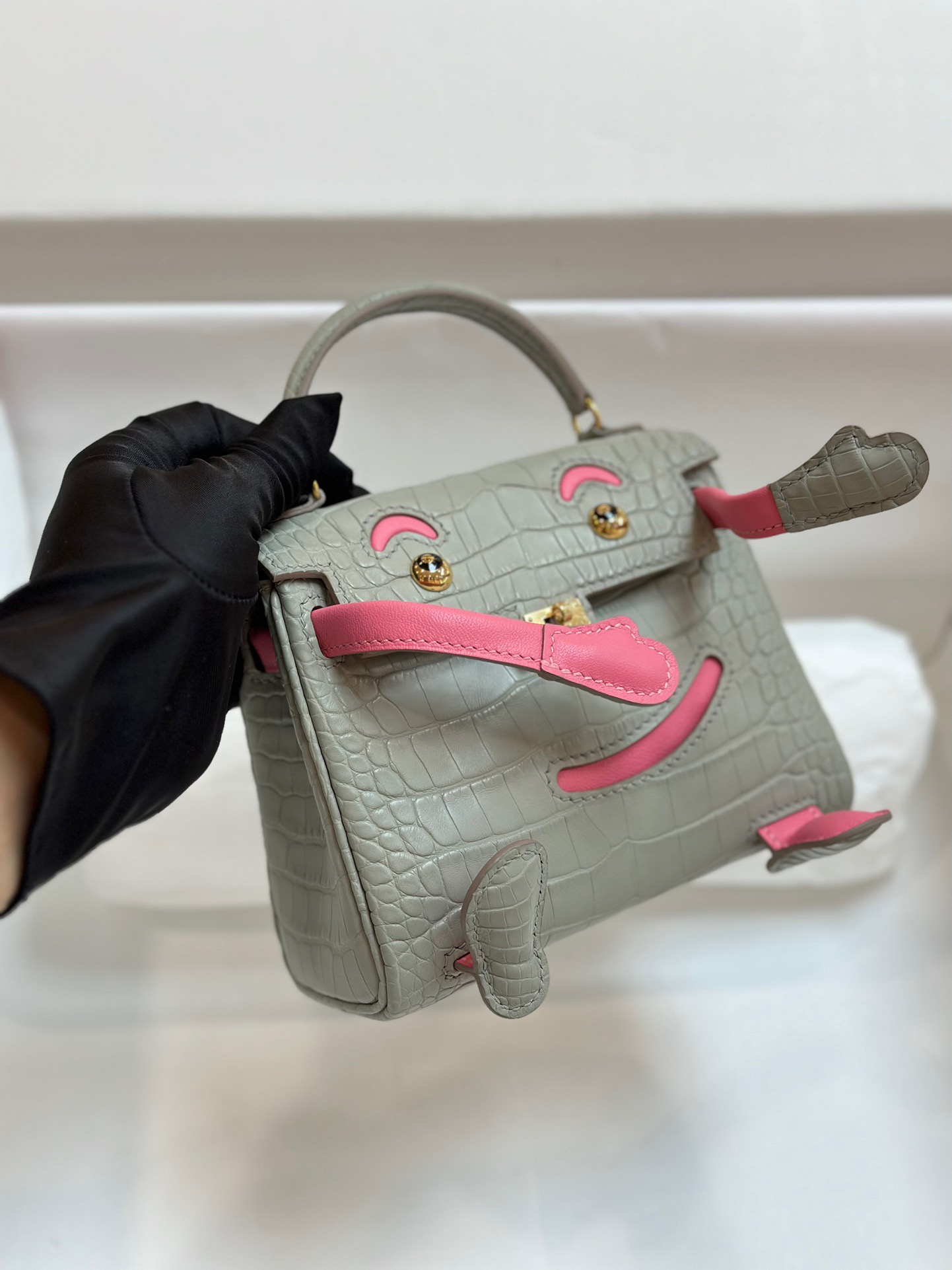 Advanced customization Kelly doll crocodile skin Pearl ash