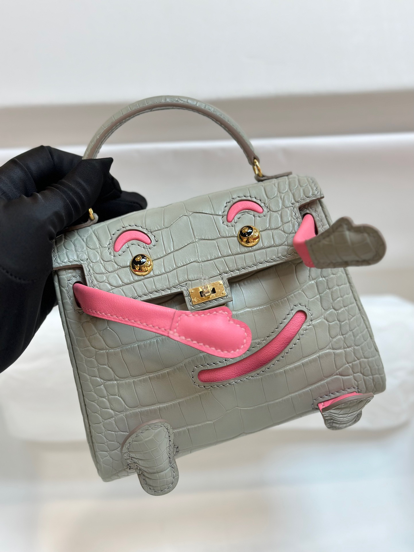 Advanced customization Kelly doll crocodile skin Pearl ash