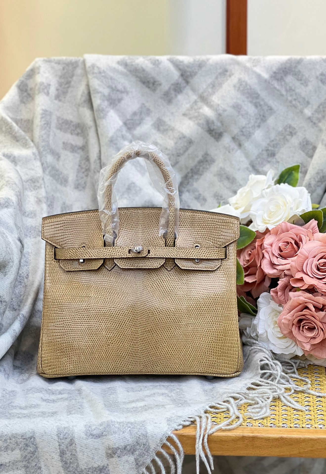 Lizard skin Gris Corde Birkin 25-30cm