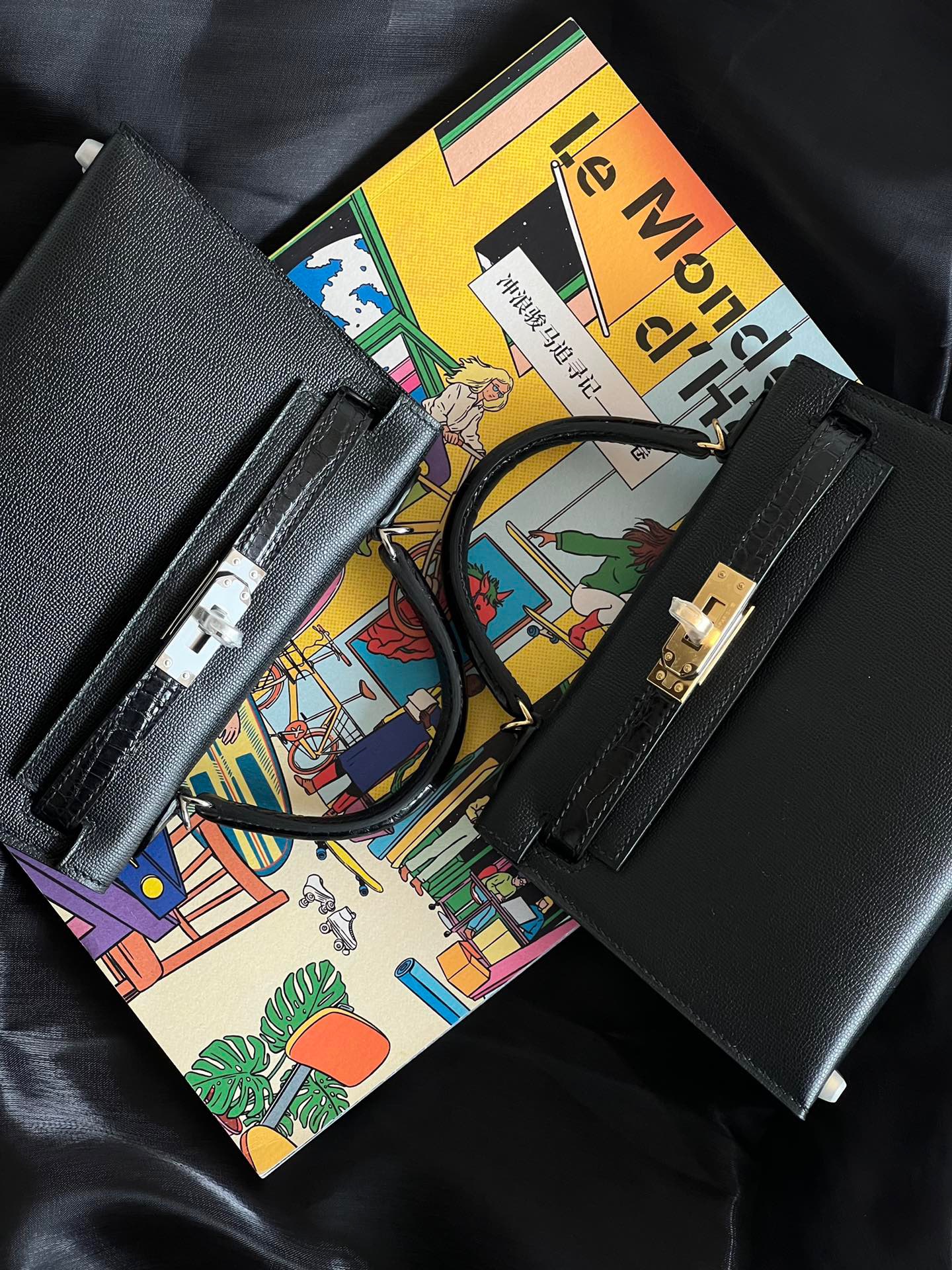 Hermes  Mini Kelly Touch #89 Nolr Crocodile Epsom