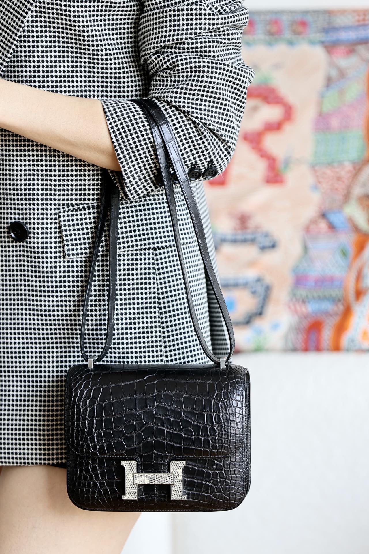 Constance skin with Lizard skin Constance #89 Nolr 19-24cm