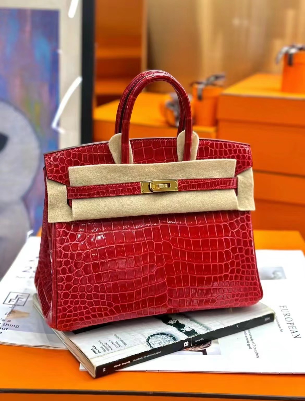 Crocodile skin #95 Braise Birkin 25-30cm