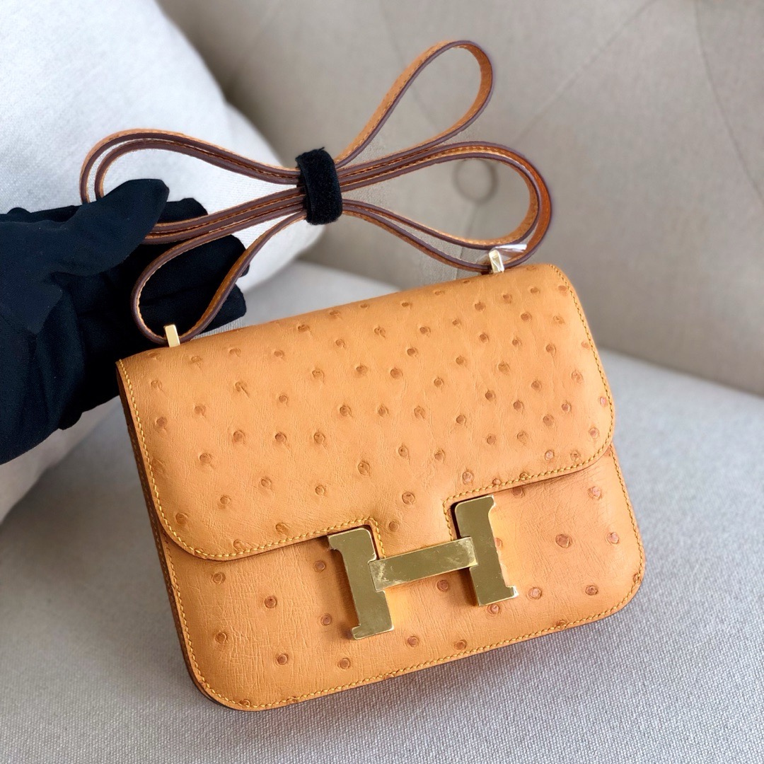 Hermes Constance #93 Orange  Ostrich