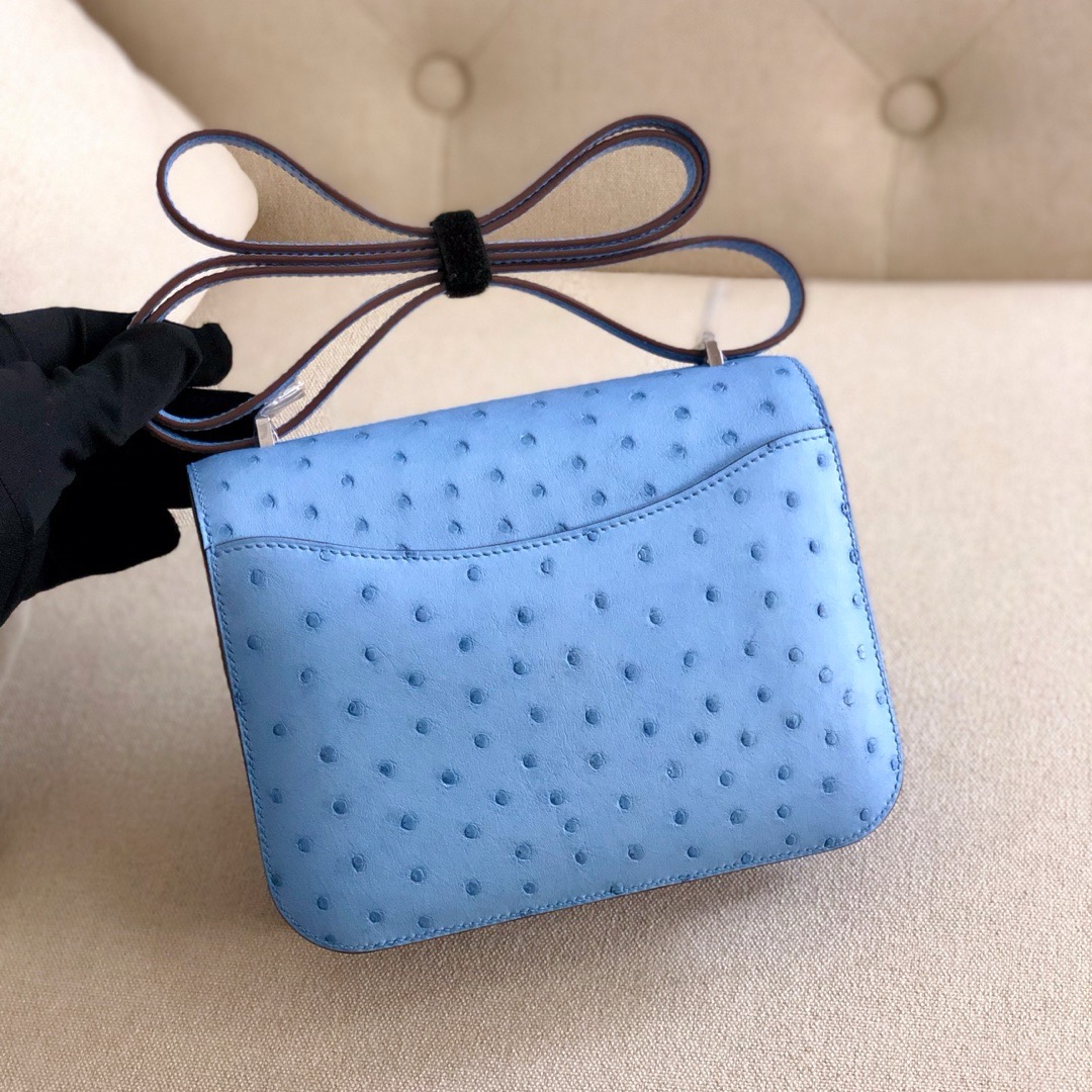 Hermes Constance  #T0 Blue Brume  Ostrich