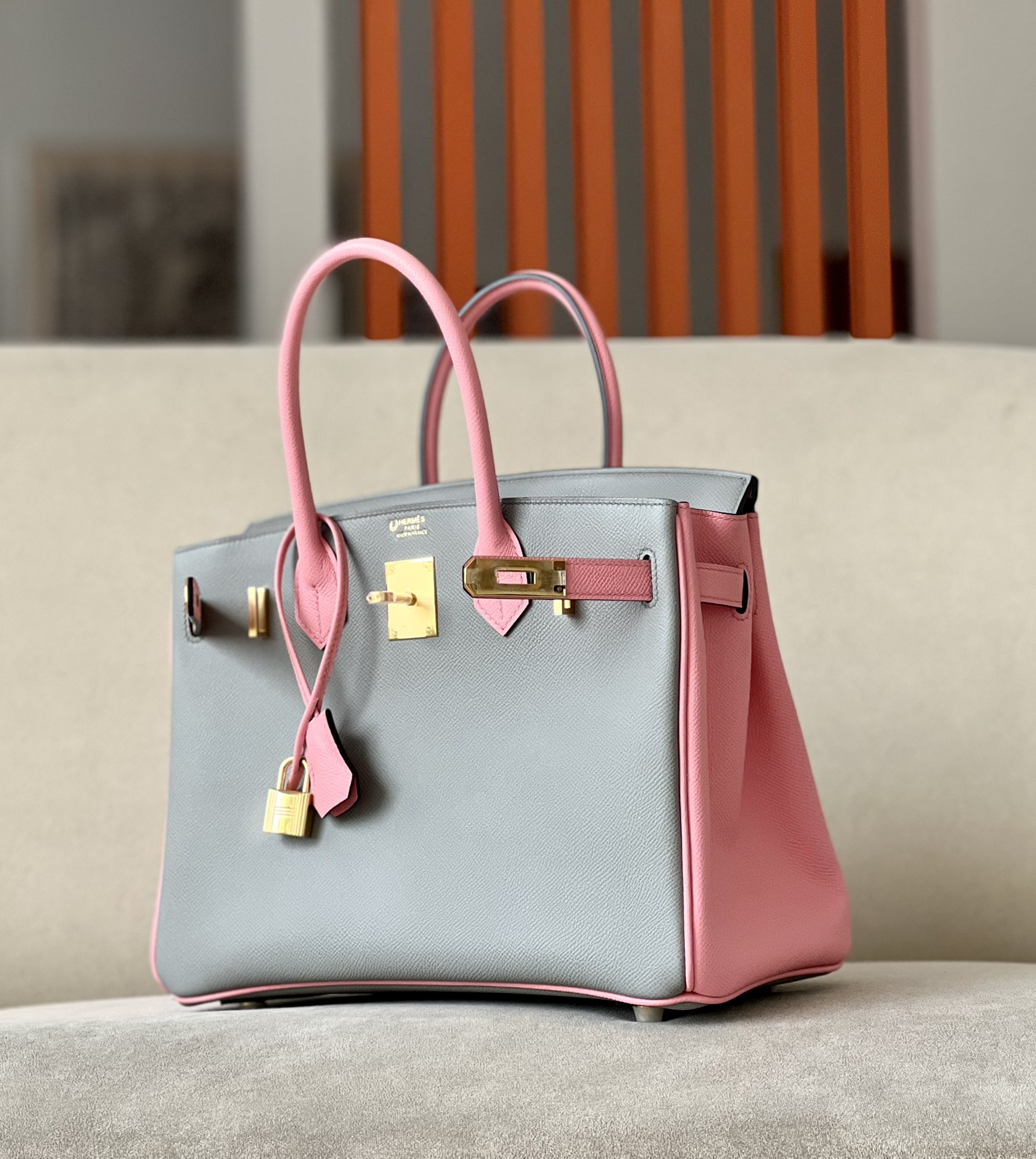 Hermes Birkin  Color block 25-35cm Espom