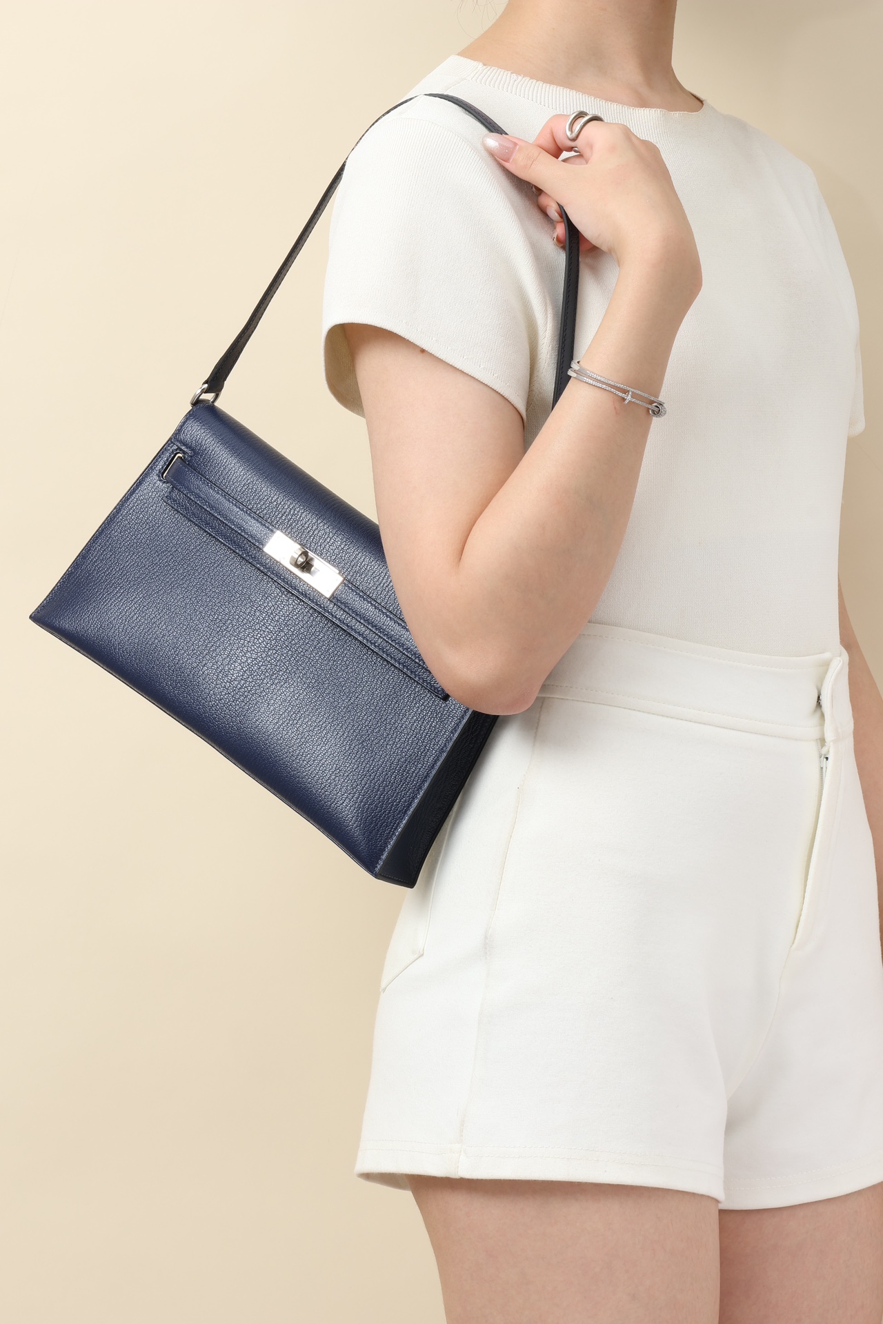 Hermes Kell #2Z Blue Zuit  27cm Goatskin