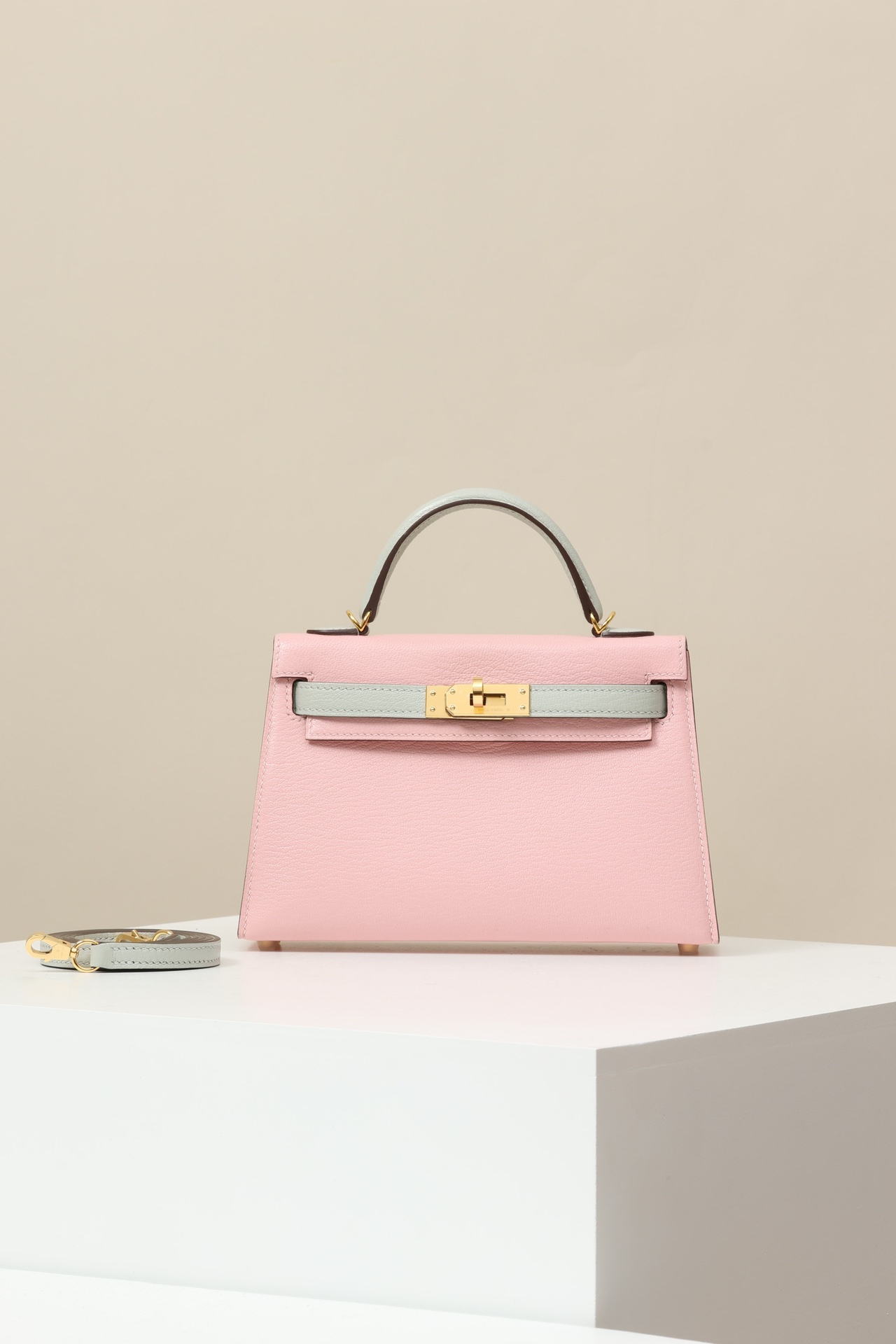 Hermes Mini Kelly  Color blocking  Goatskin