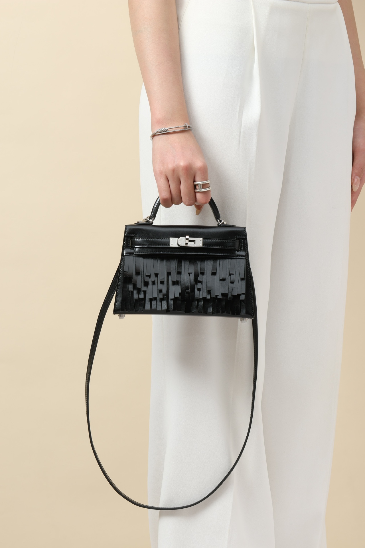 Hermes Tadelakt Kelly #89 Nolr  Cyclamen 25cm