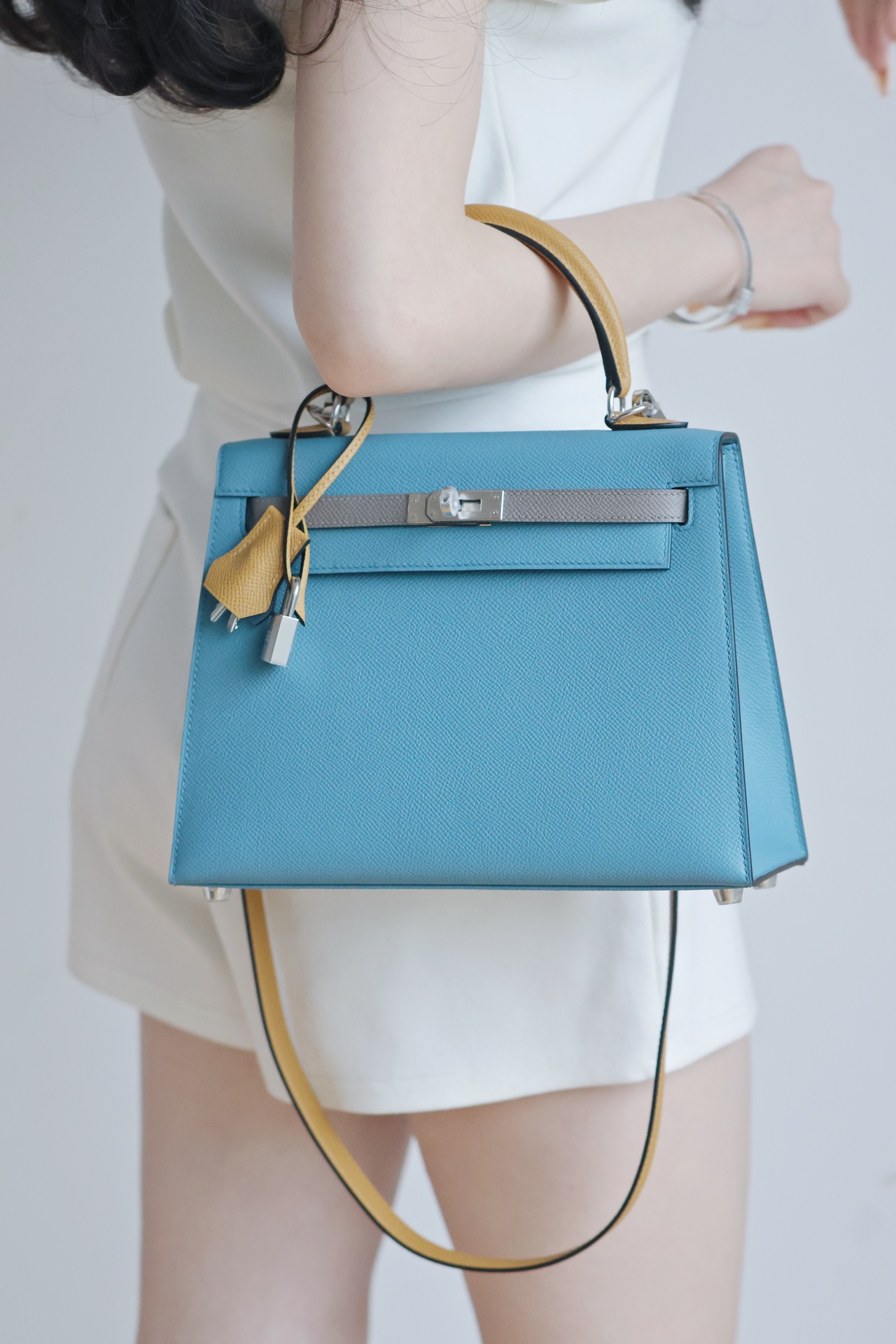 Hermes Kelly Color blocking  25-28cm Epsom Sellier