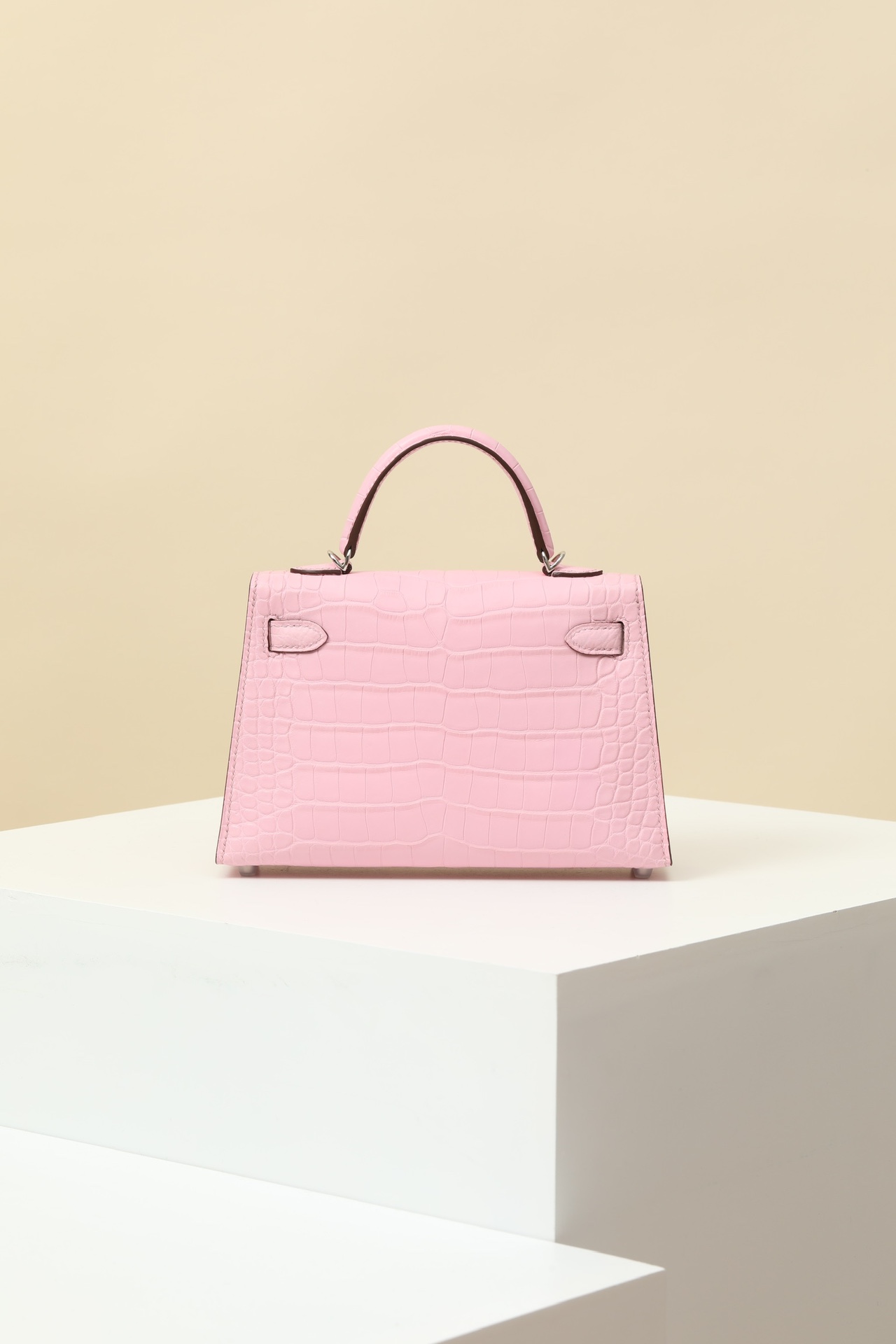 Crocodile skin Mini Kelly #5P Pink