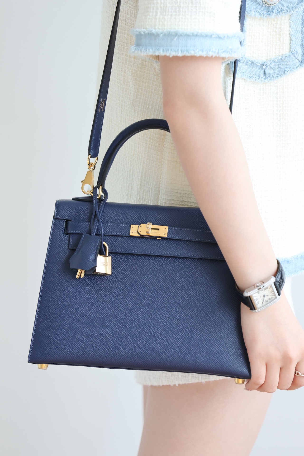 Hermes Kelly #73 Blue Sapphire 25-28cm Epsom Sellier