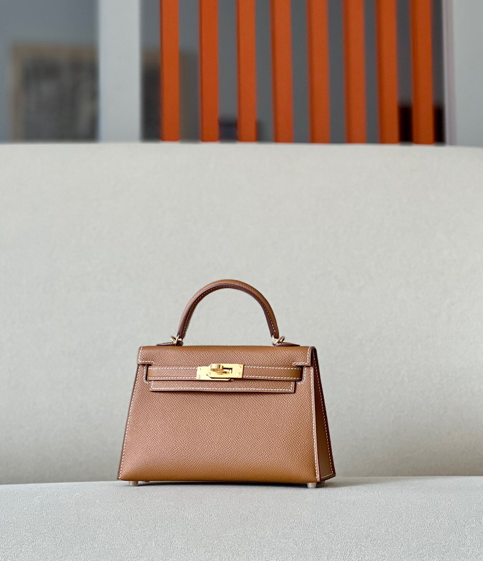 Hermes Mini Kelly #37 Gold Epsom