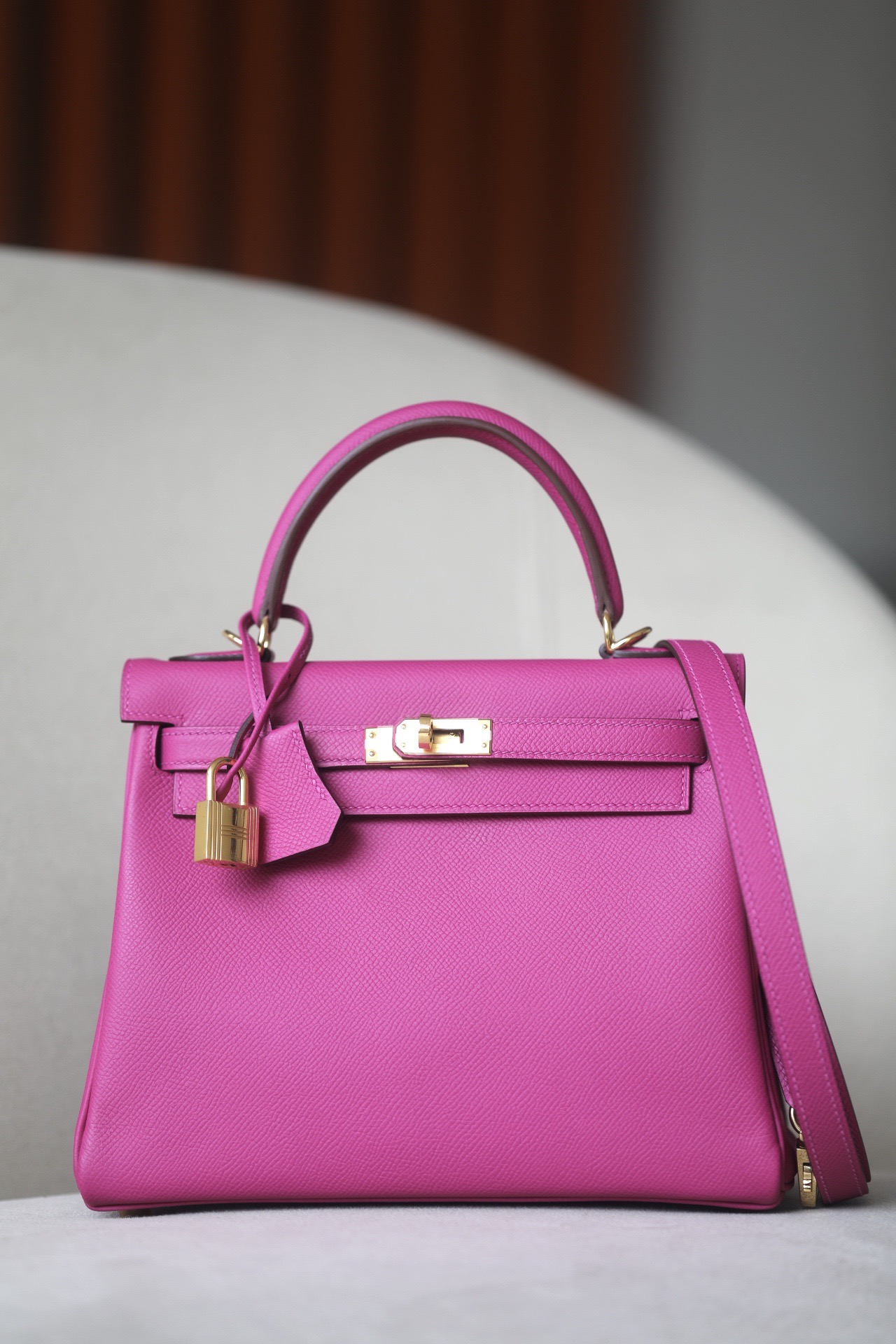 Hermes Kelly #L3 Rose Puerple  25-28cm Epsom
