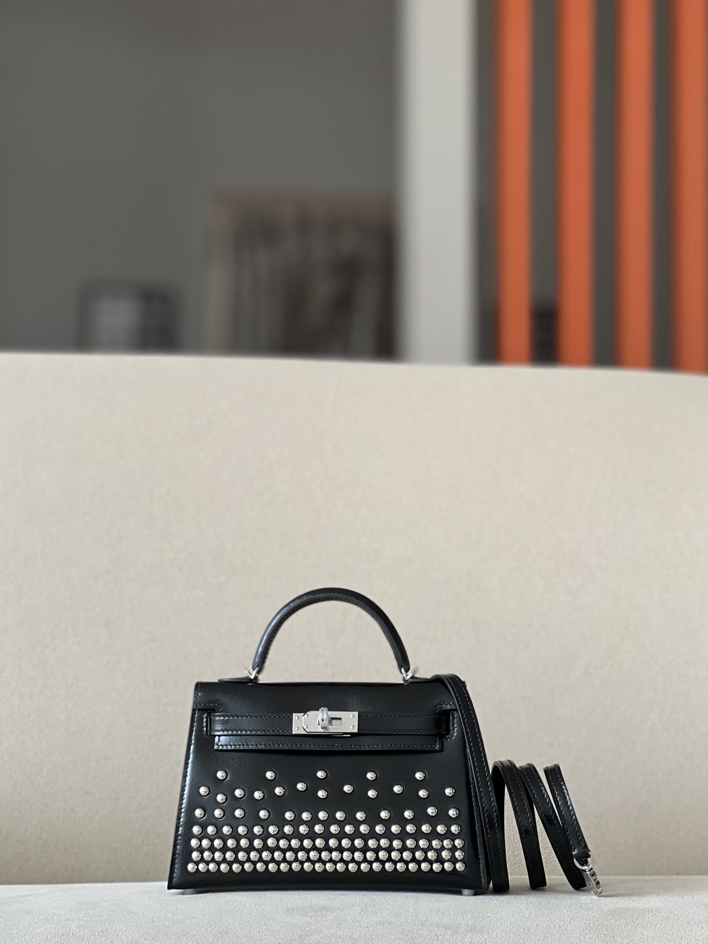 Hermes Studded Mini Kelly #89 Nolr Box