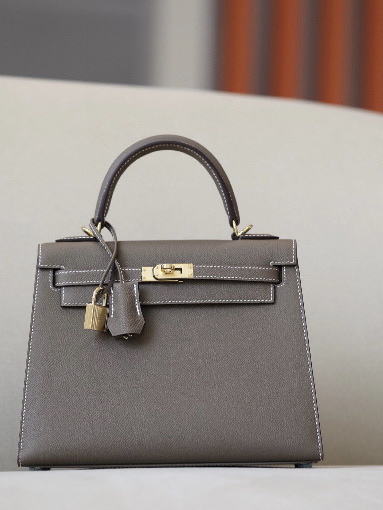 Hermes Kelly #19 Etoupe 25-28cm Epsom Sellier