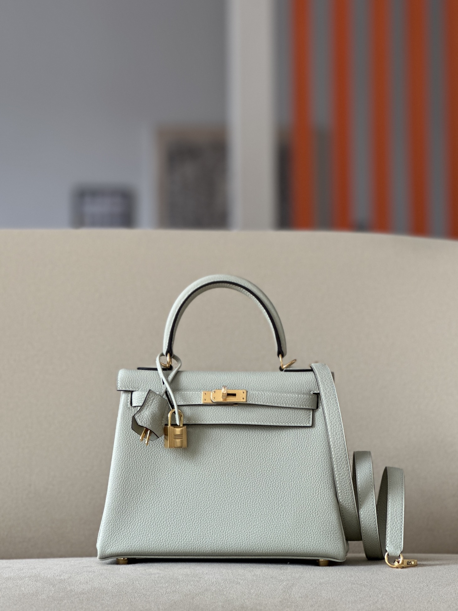 Hermes Kelly #0W Crystal Grey 25-32cm Togo