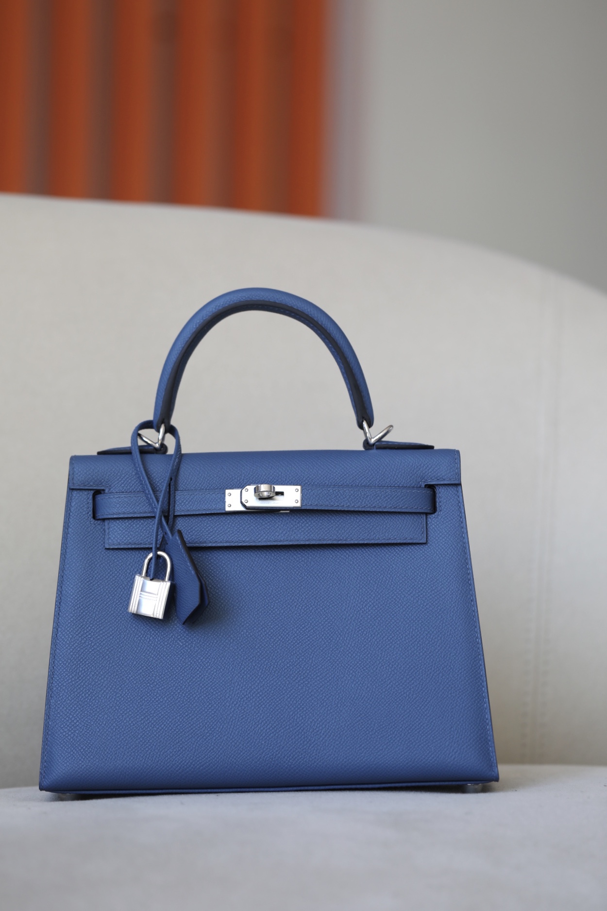 Hermes Kelly #R2 Blue agate 25-28cm Epsom Sellier