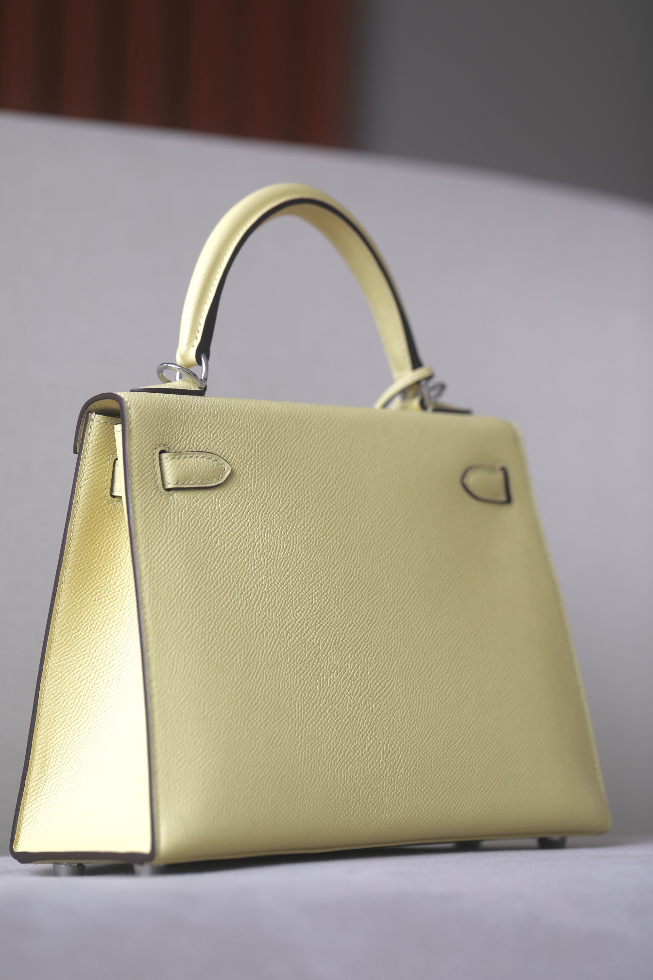 Hermes Kelly #1Z Jaune poussin 25-28cm Epsom Sellier
