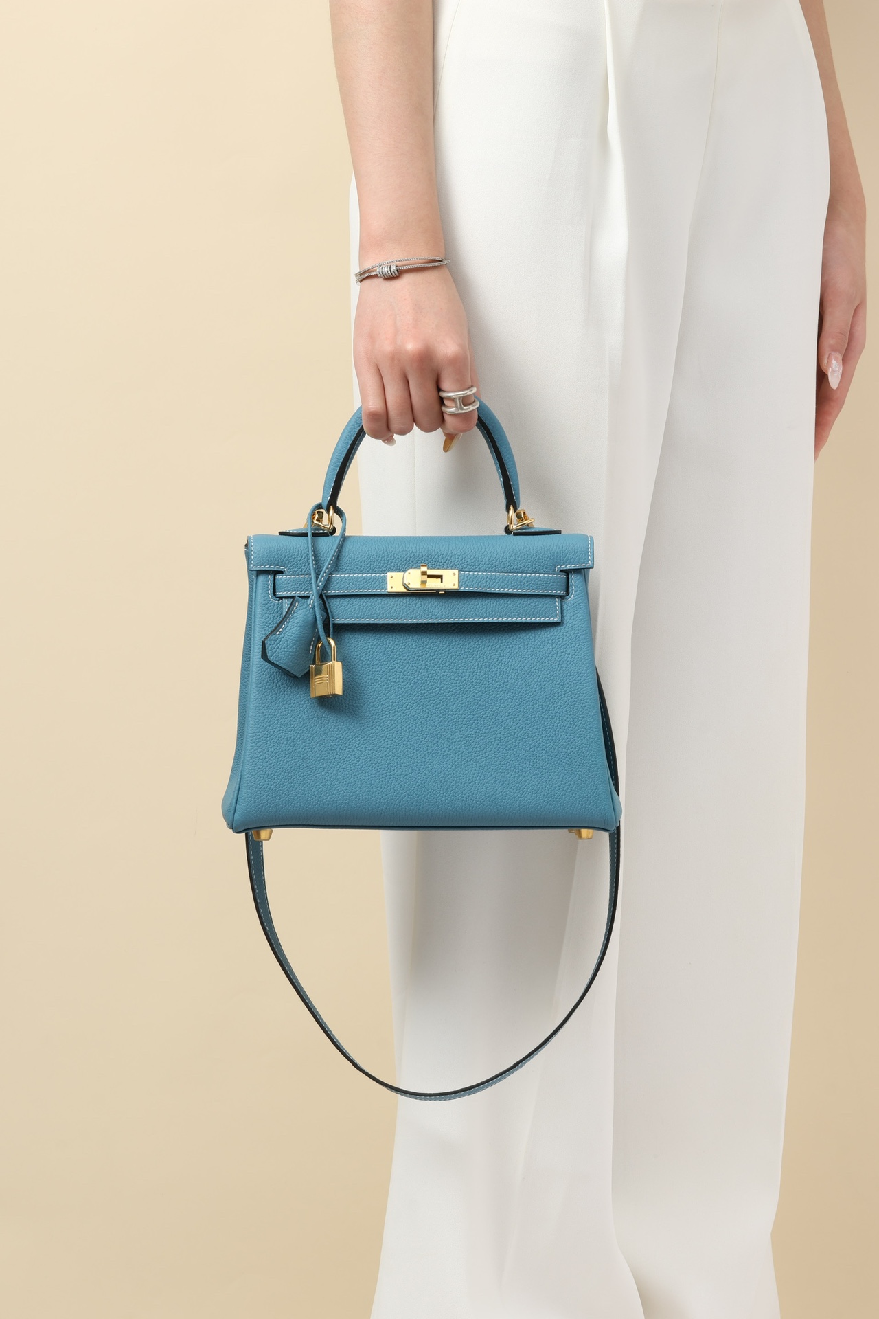 Hermes Kelly #75 Blue Jean 25-32cm Togo