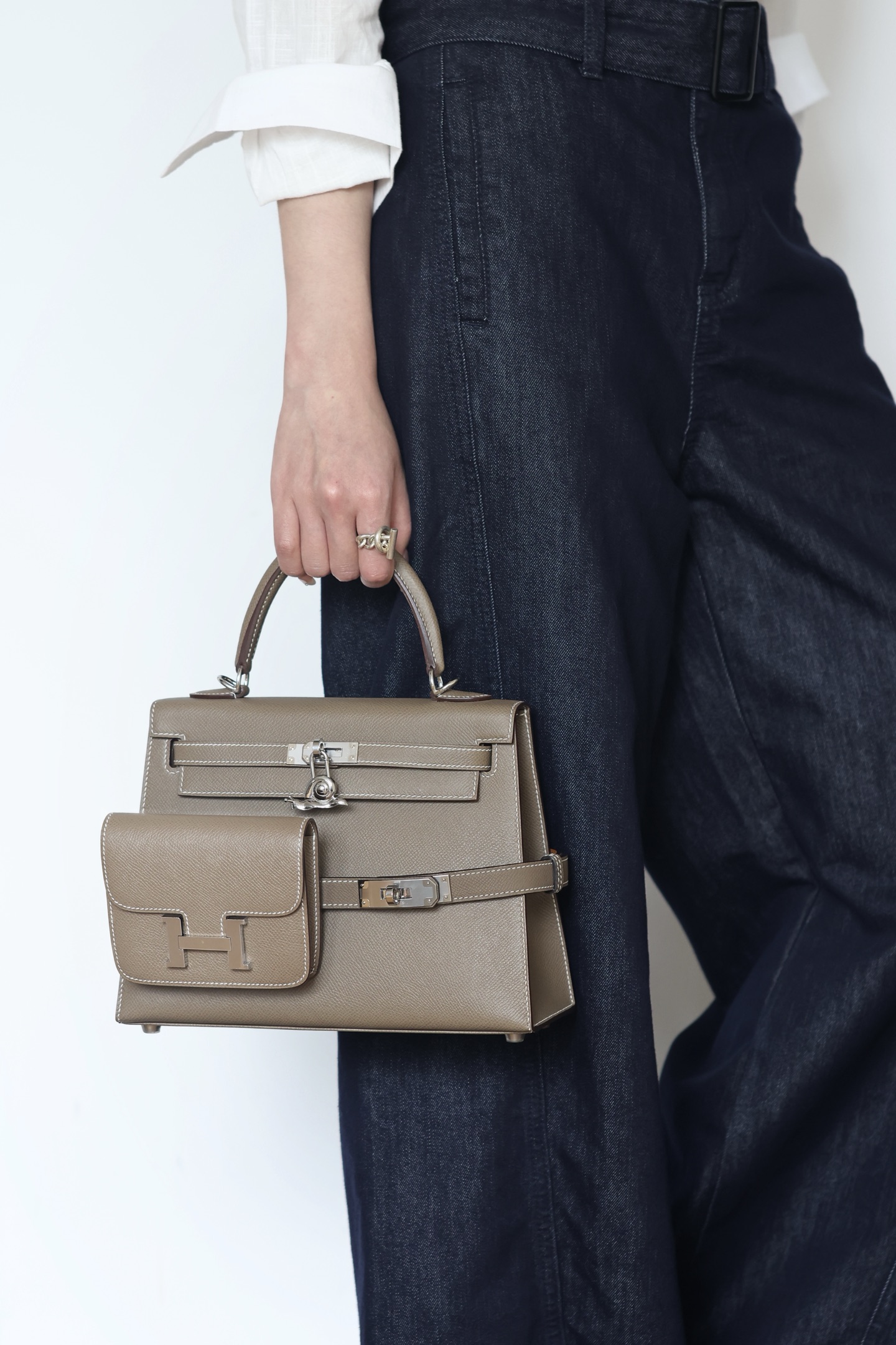 Hermes Kelly #18 Etoupe  25cm Epsom Sellier