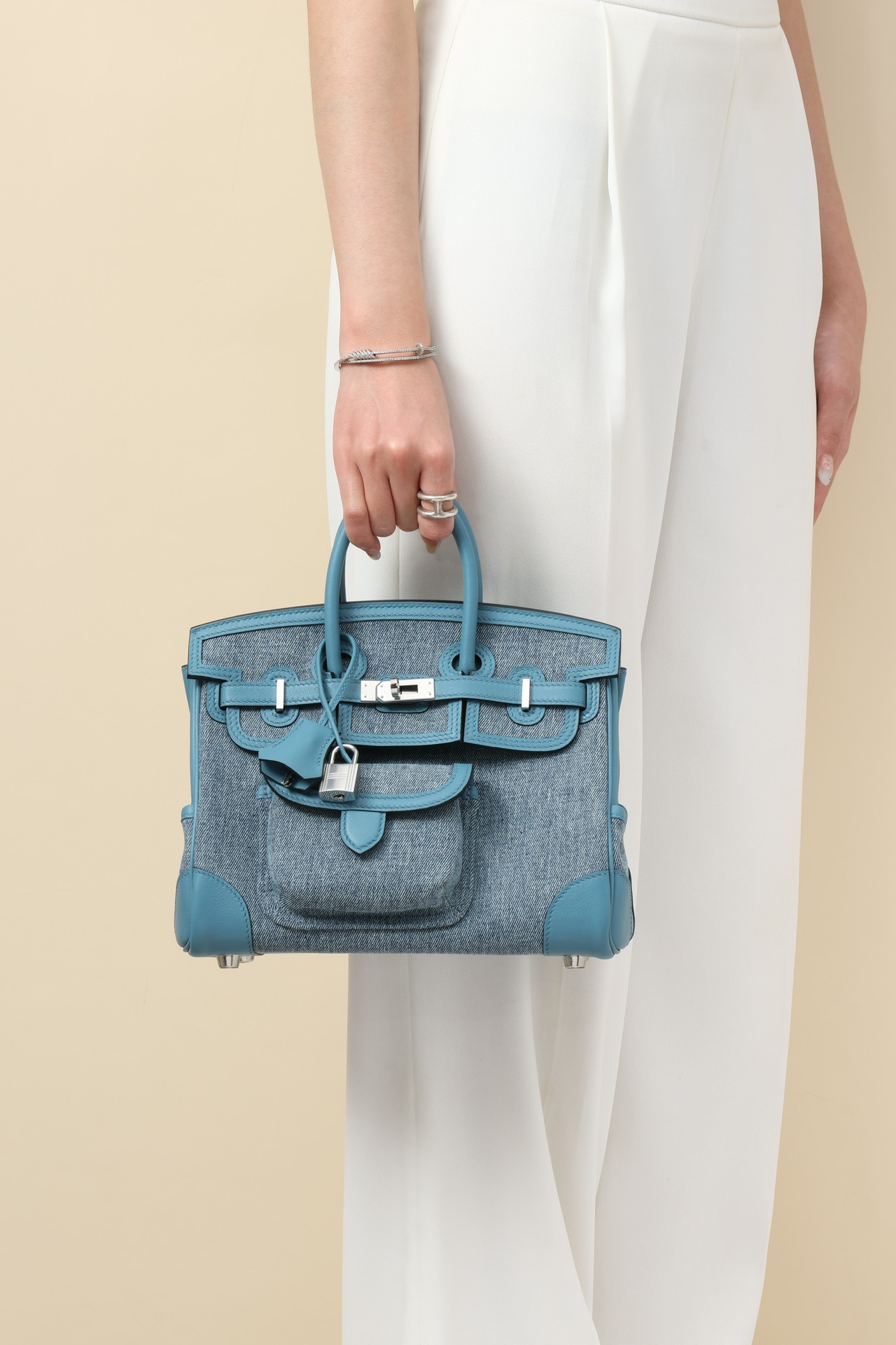 Hermes Cargo #75 Blue Jean Canvas with Swift 25cm