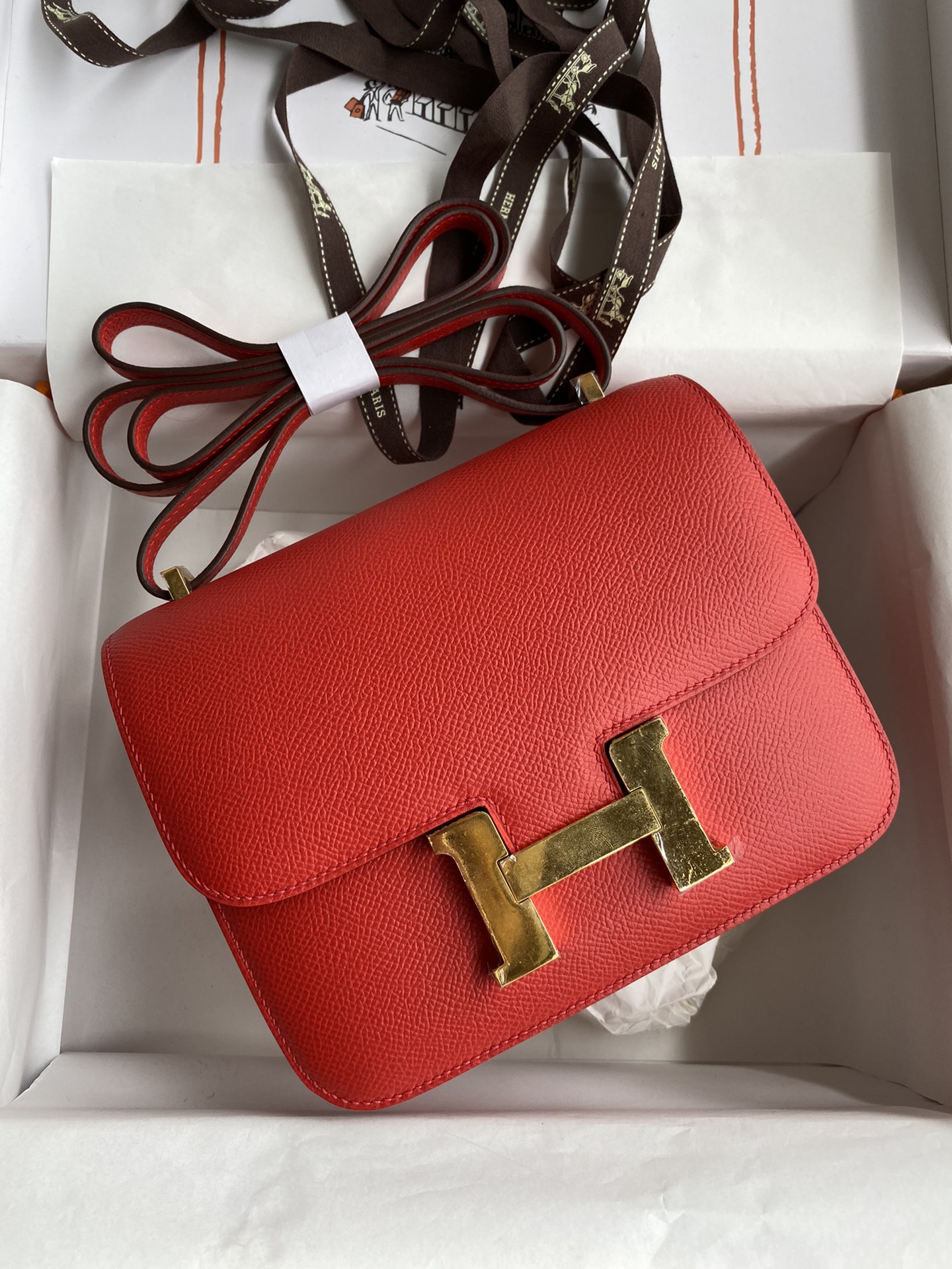 Hermes Constance#S3 Rouge coeur 19-24cm Epsom