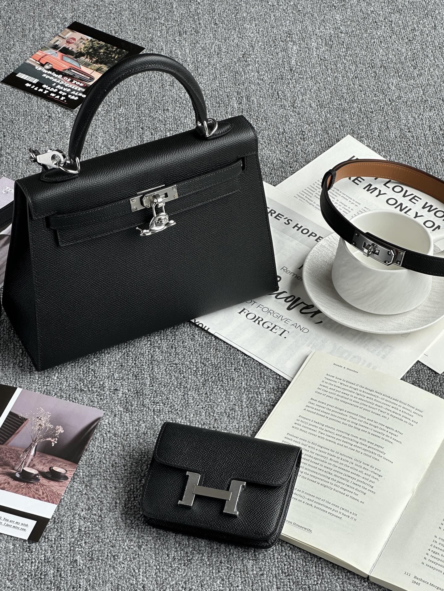 Hermes Kelly #89 Nolr  25cm Epsom Sellier