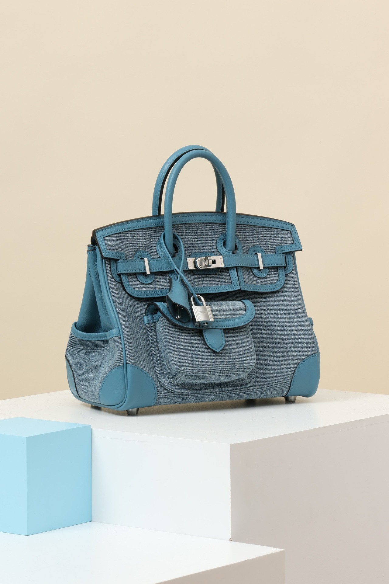 Hermes Cargo #75 Blue Jean Canvas with Swift 25cm