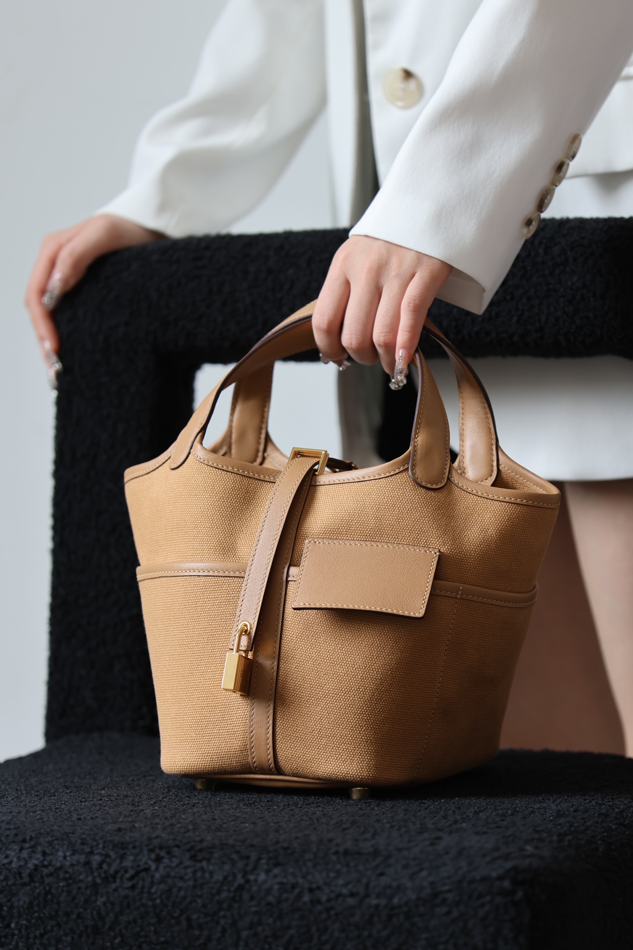 Hermes Picotin #0M Chai18-22cm Canvas