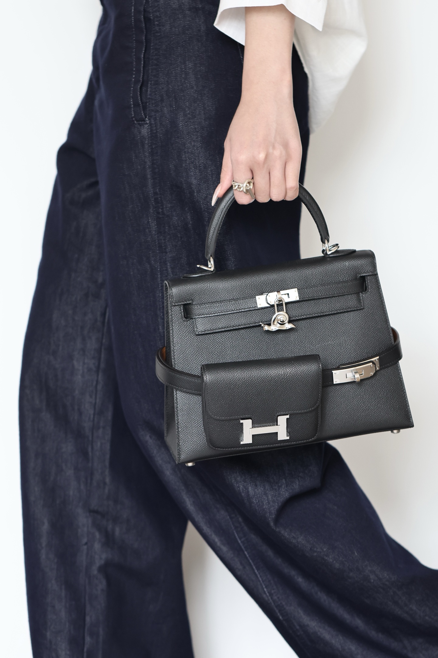 Hermes Kelly #89 Nolr  25cm Epsom Sellier