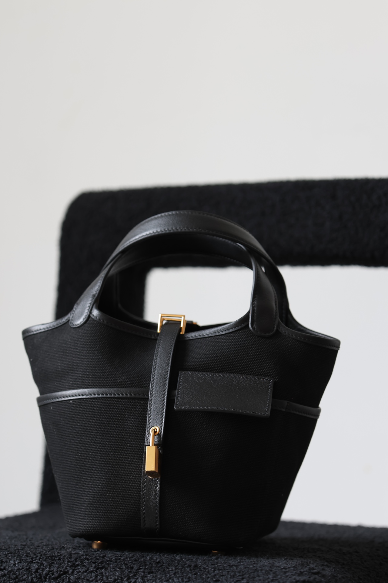 Hermes Picotin #89 Noir 18-22cm Canvas