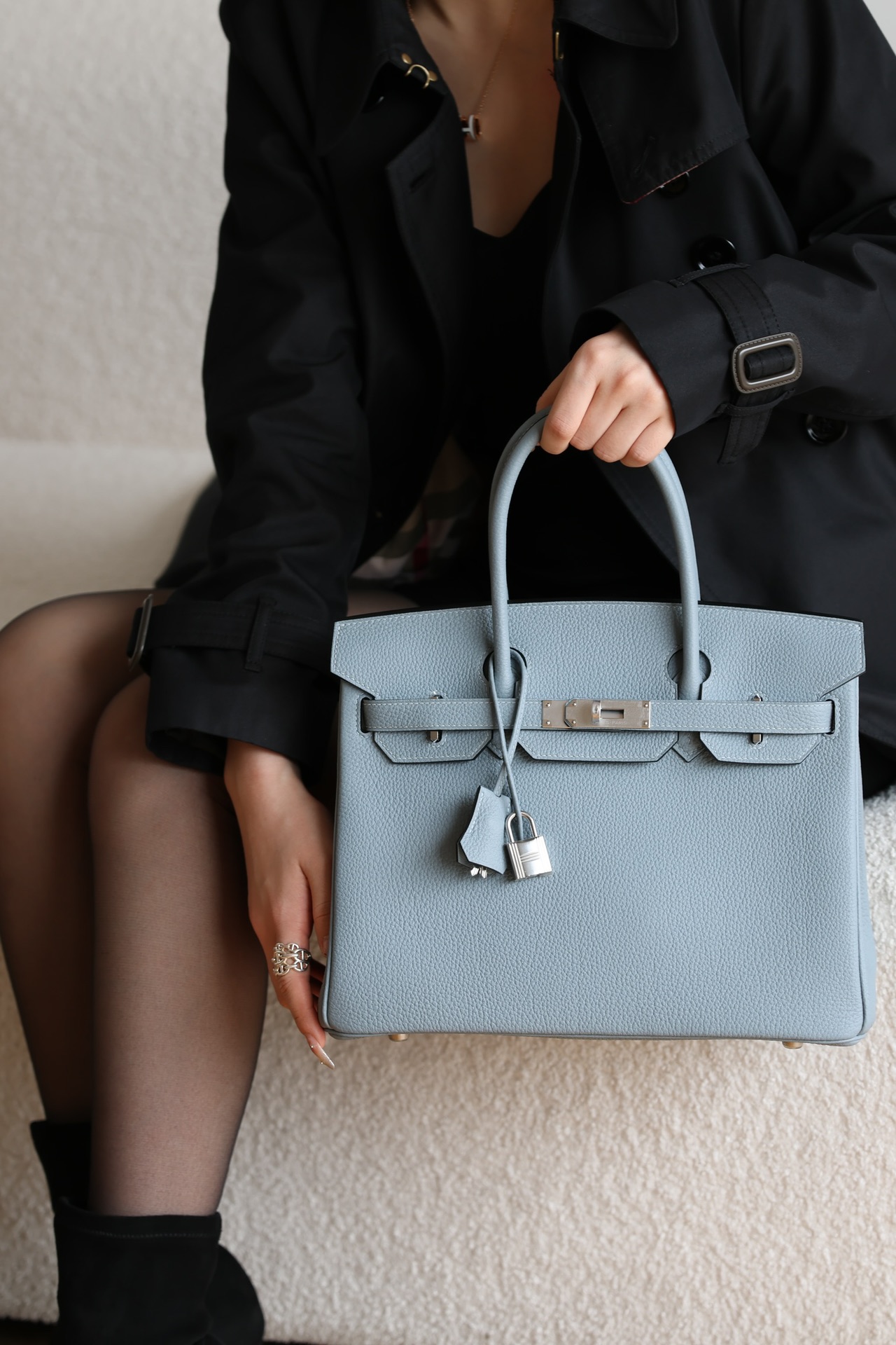 Hermes Birkin #J7 Blue Lin 25-35cm TOGO