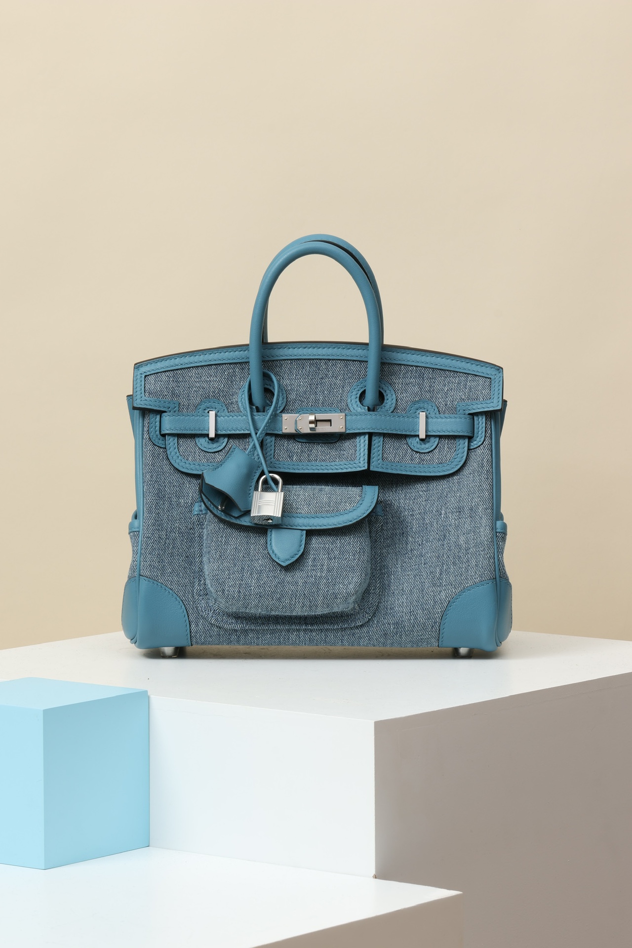 Hermes Cargo #75 Blue Jean Canvas with Swift 25cm