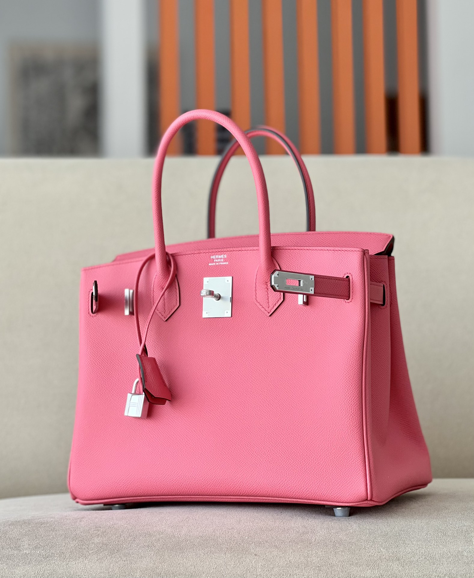 Hermes Birkin  #U5 Rose Lipstick 25-35cm Espom