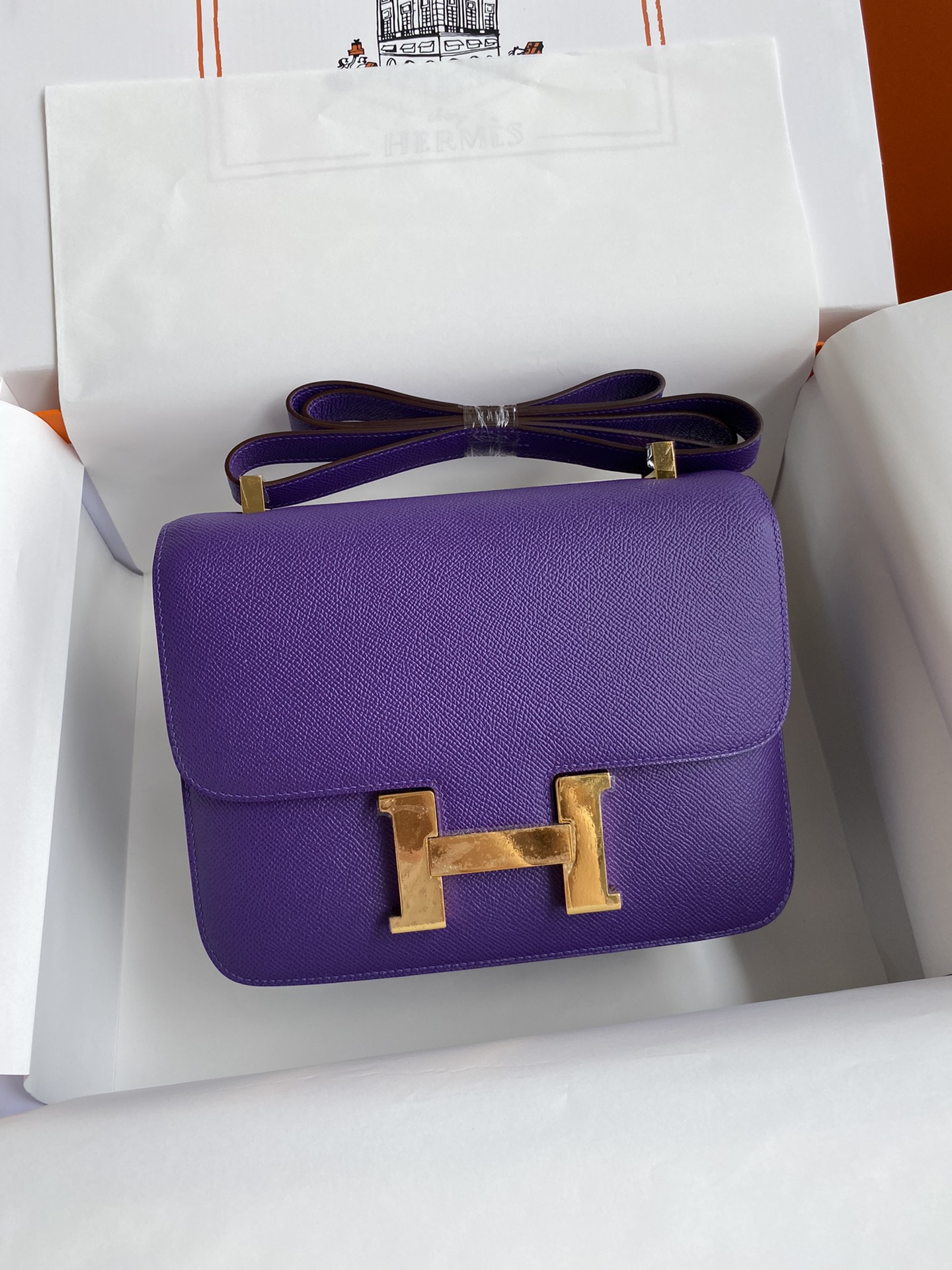 Hermes Constance #P9 Anemone19-24cm Epsom