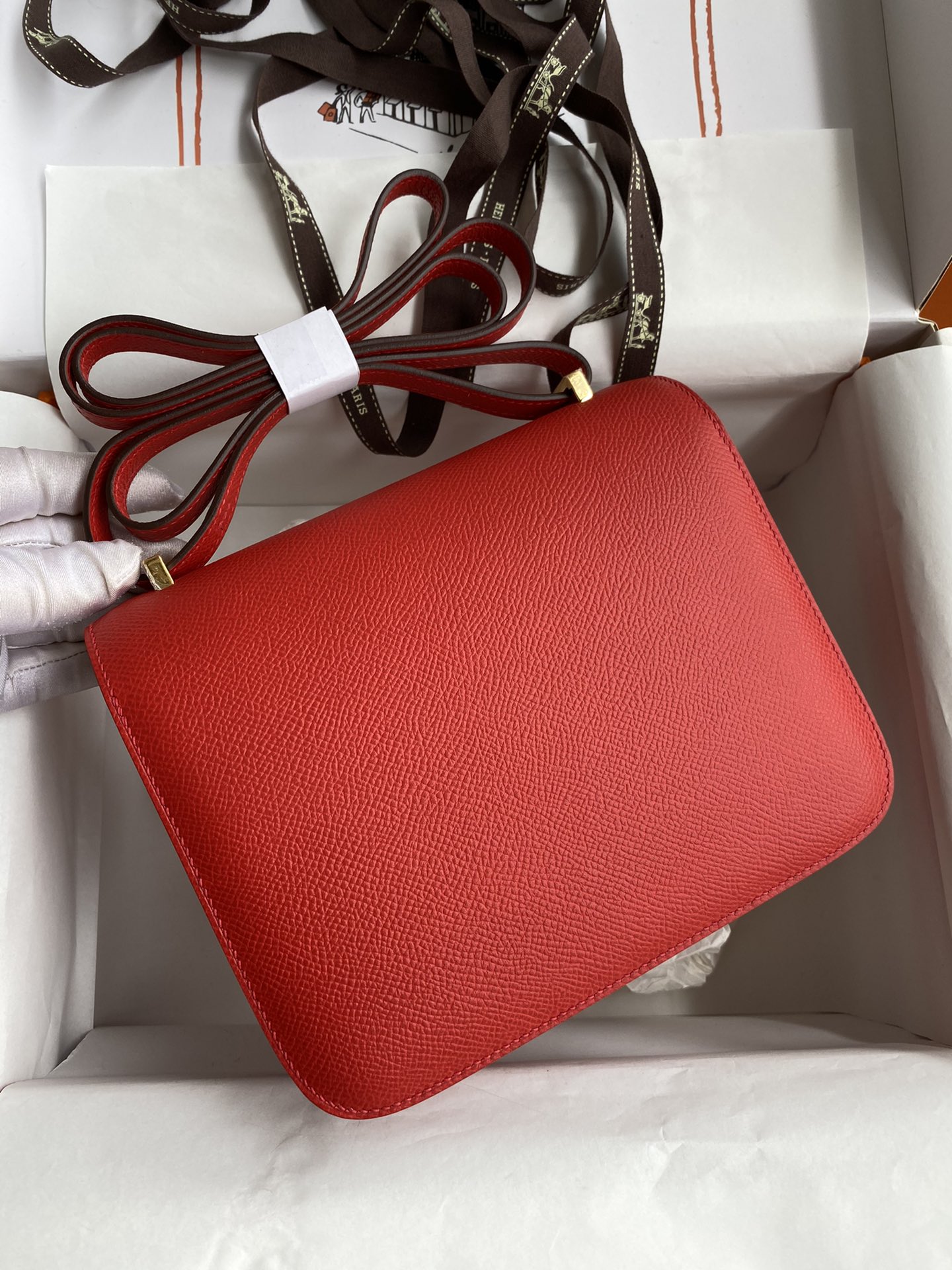 Hermes Constance#S3 Rouge coeur 19-24cm Epsom