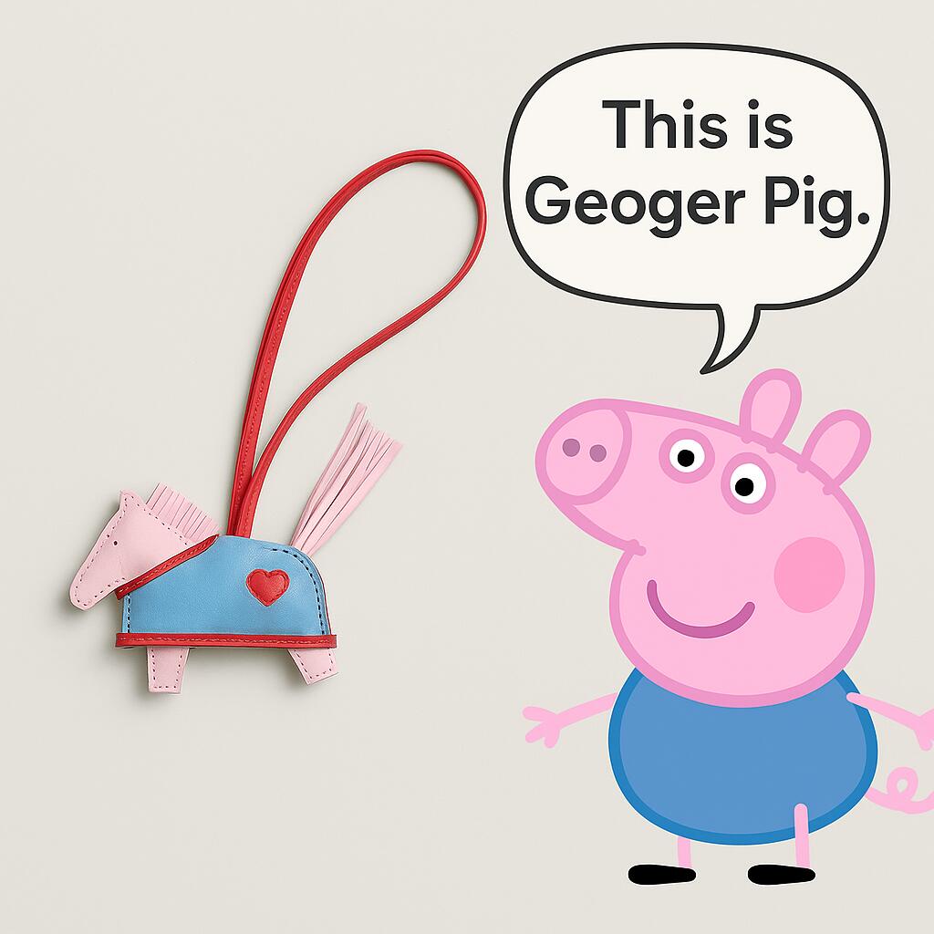 H Hand sewn pony pendant