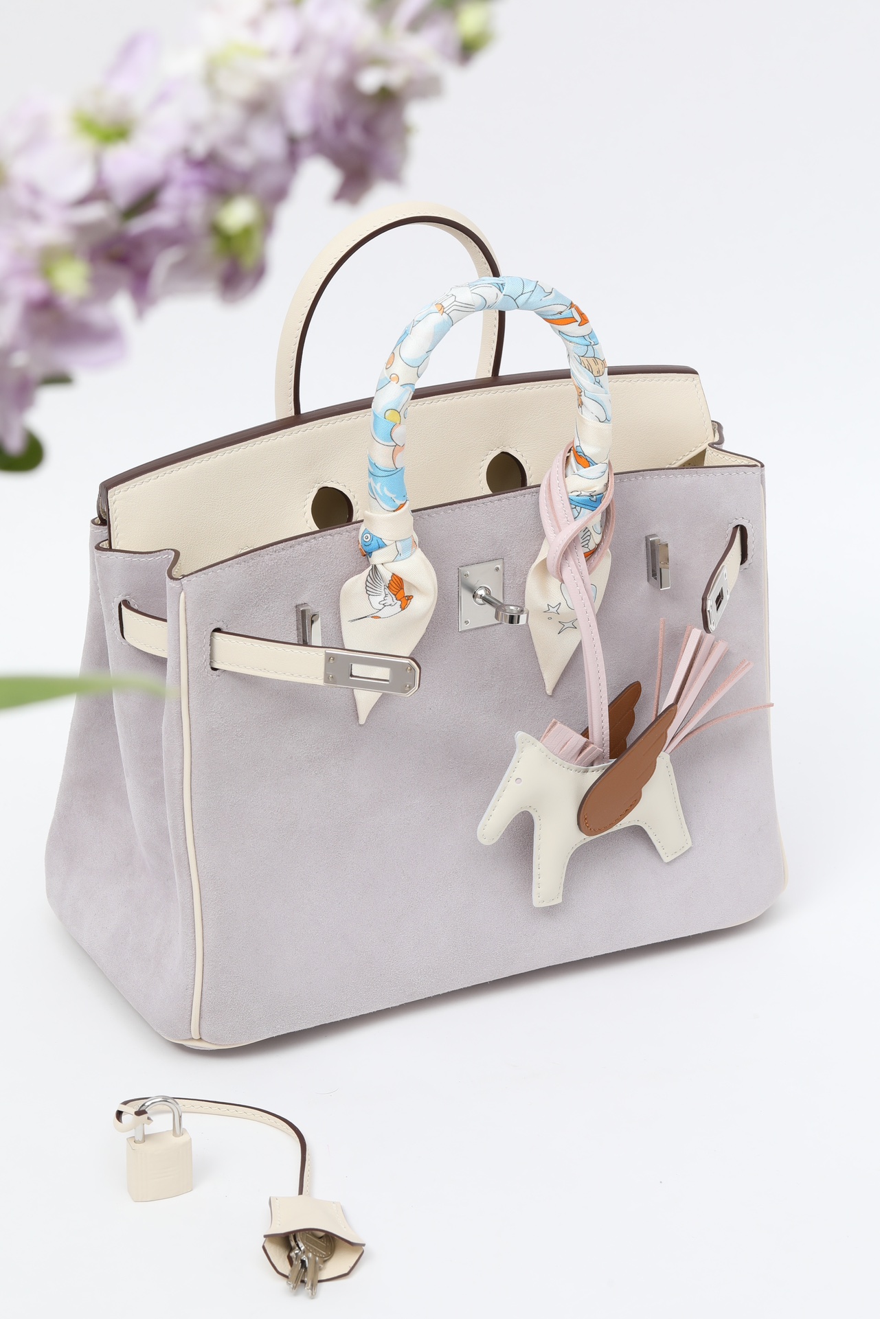 Hermes Birkin #4W Glycine 25-35cm Suede with Swift