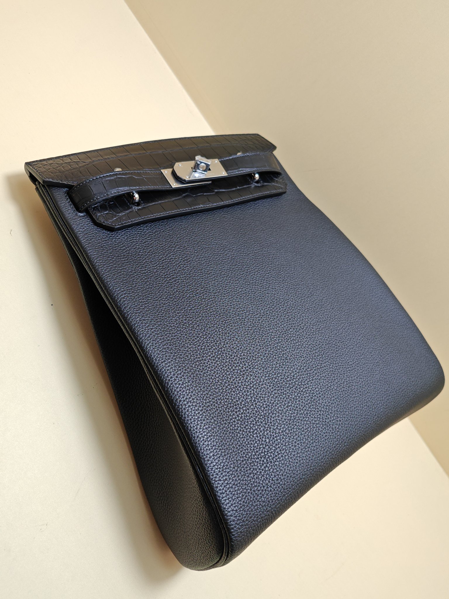 Hermes HAC a dos #73 Blue Sapphire Crocodile with Togo 26cm