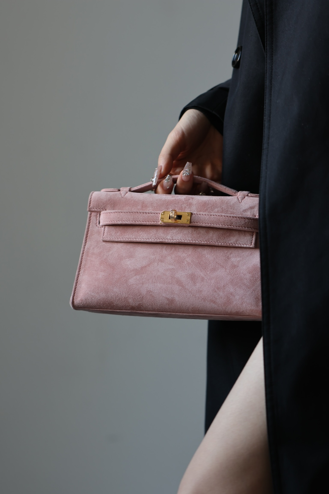 Hermes Kelly #G5 Bois de rose 22cm Doblis Suede