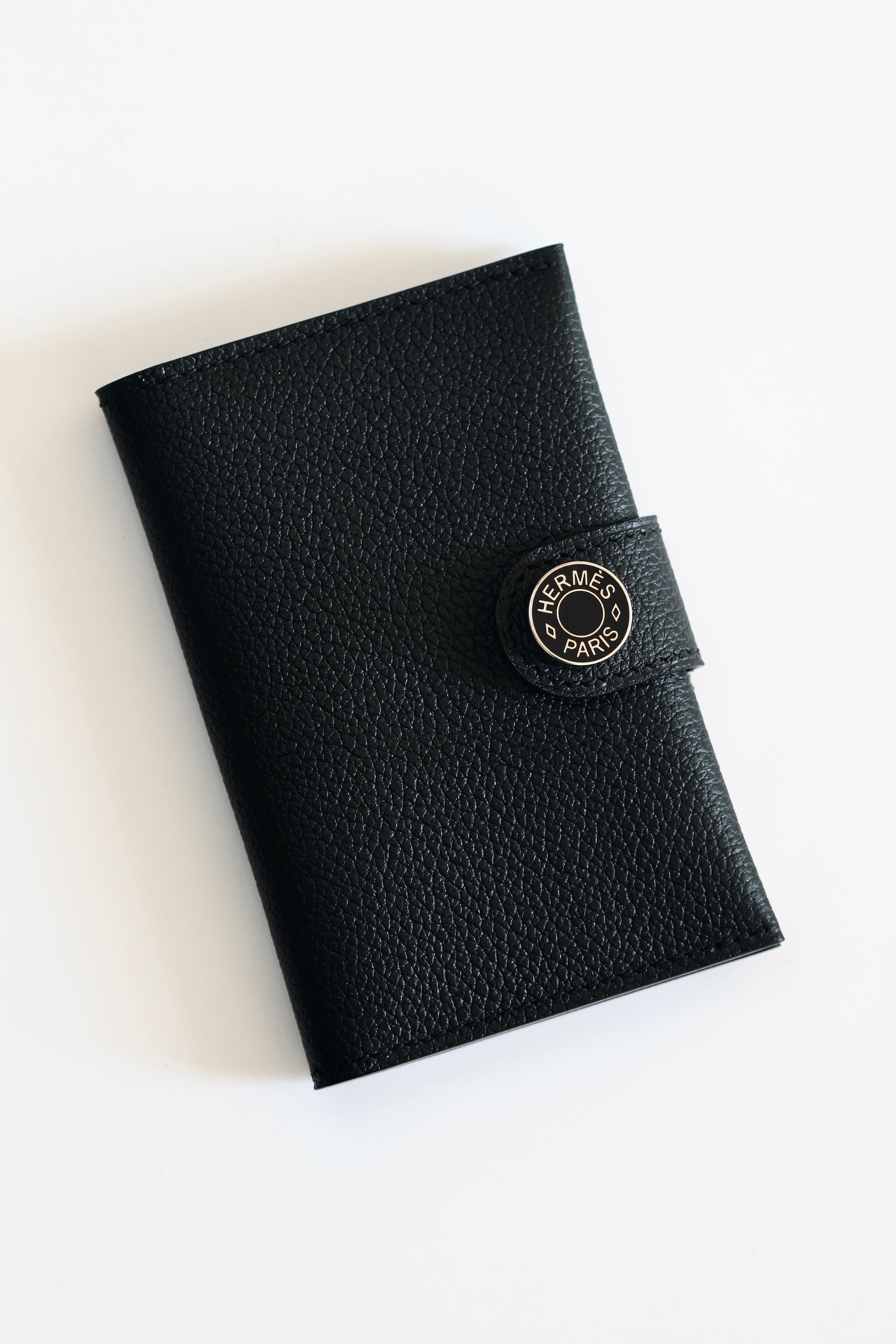 Hermes #89 Noir 10.5cm Evergrain Franc hardware Wallet