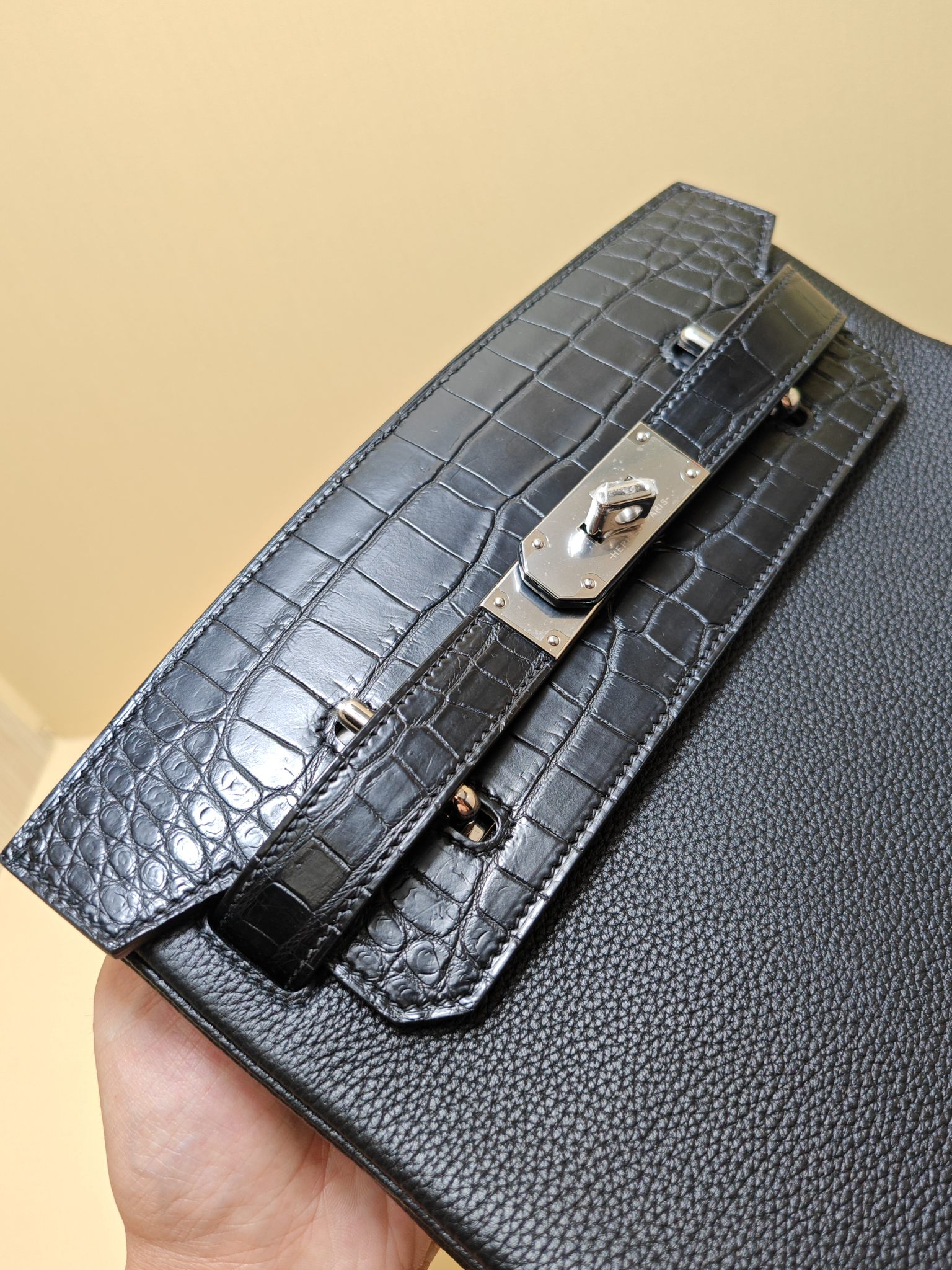 Hermes HAC a dos #73 Blue Sapphire Crocodile with Togo 26cm