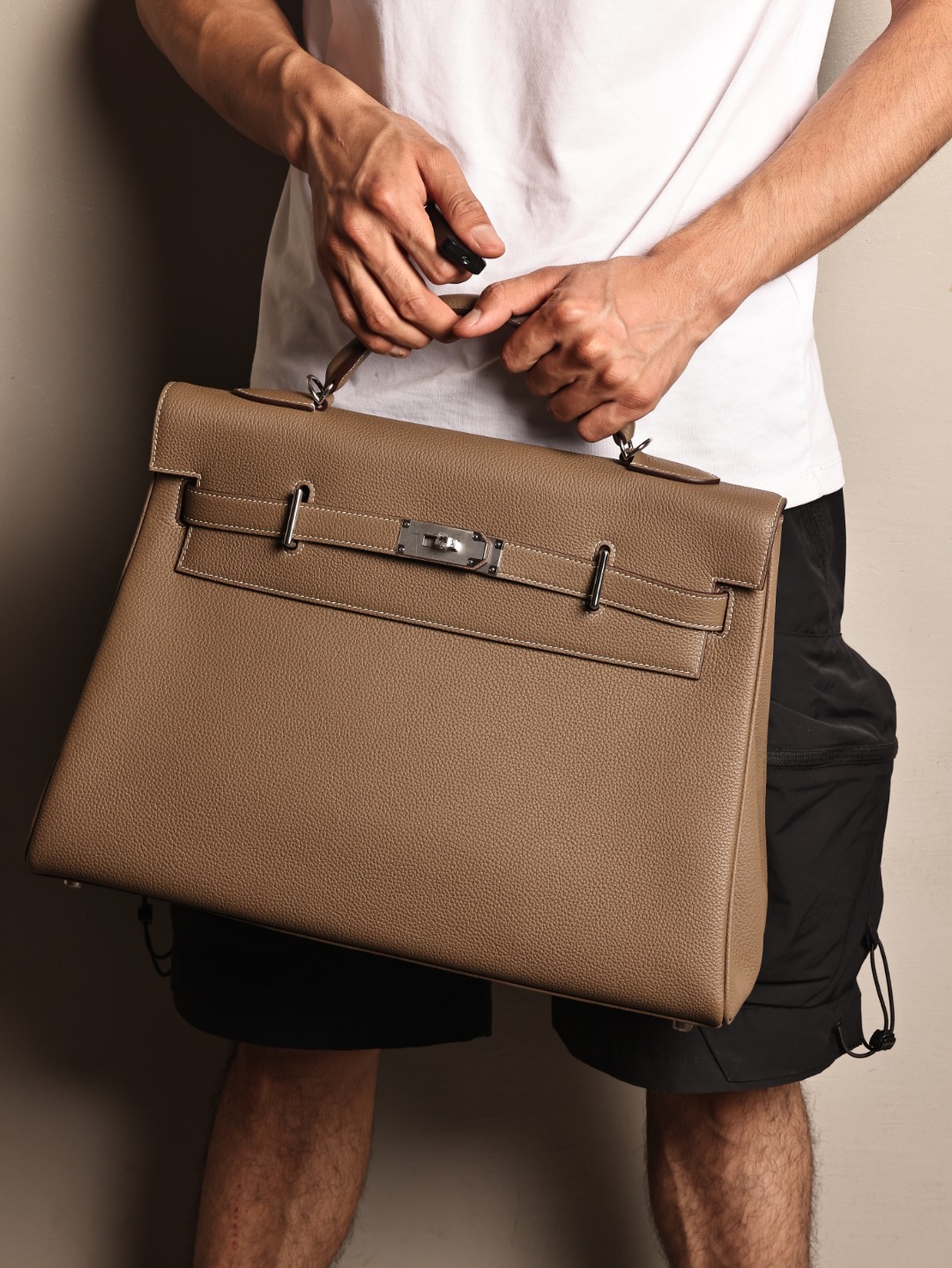 Hermes Kelly Maxi #18 Etoupe 42cm TOGO