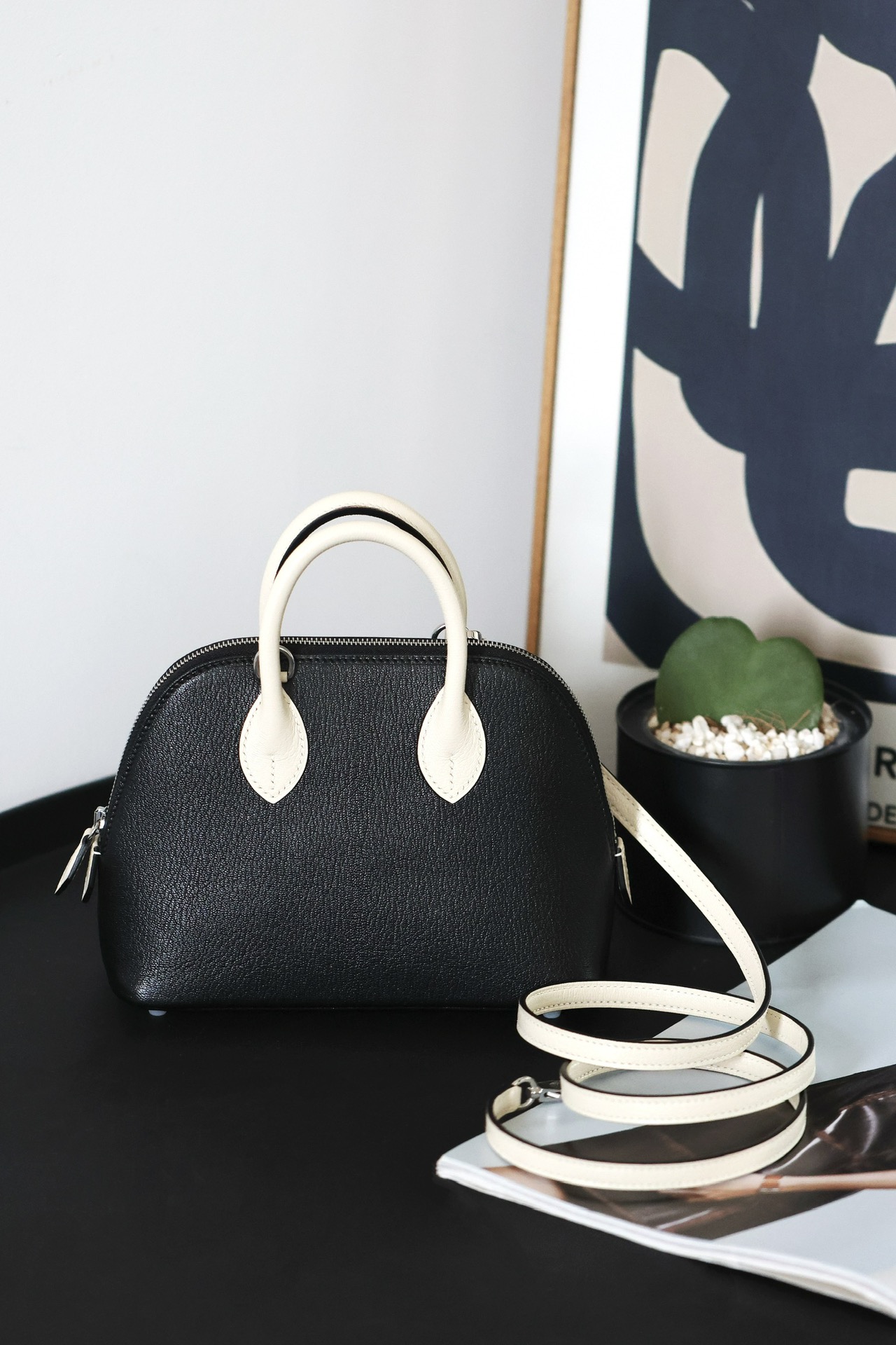 Goat skin Bolied Color blocking 18cm