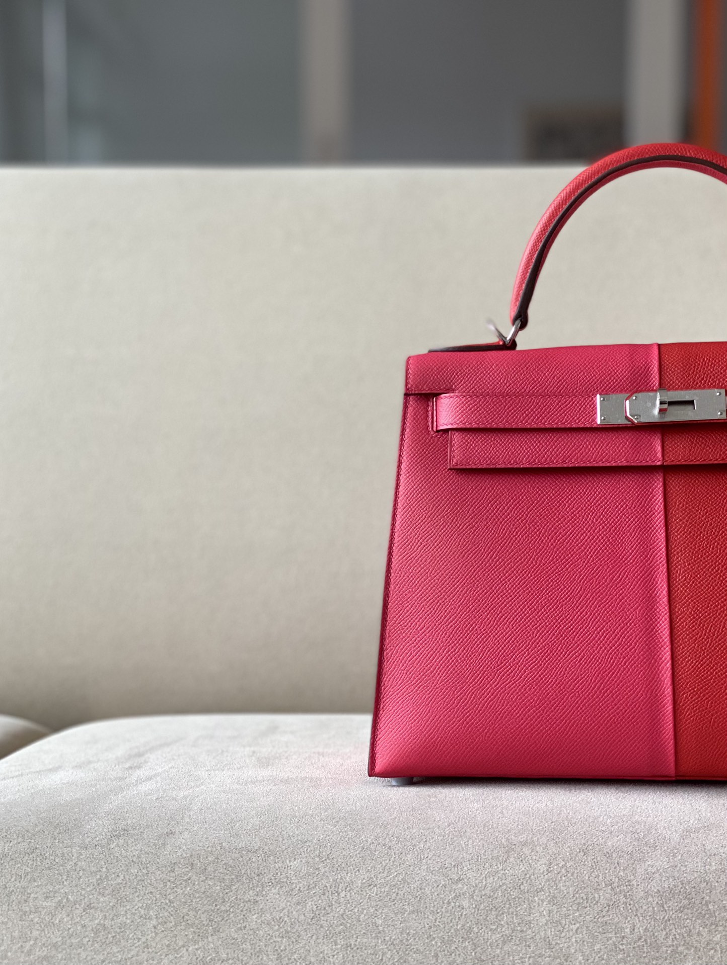 Hermes Kelly Color blocking  25-28cm Epsom Sellier