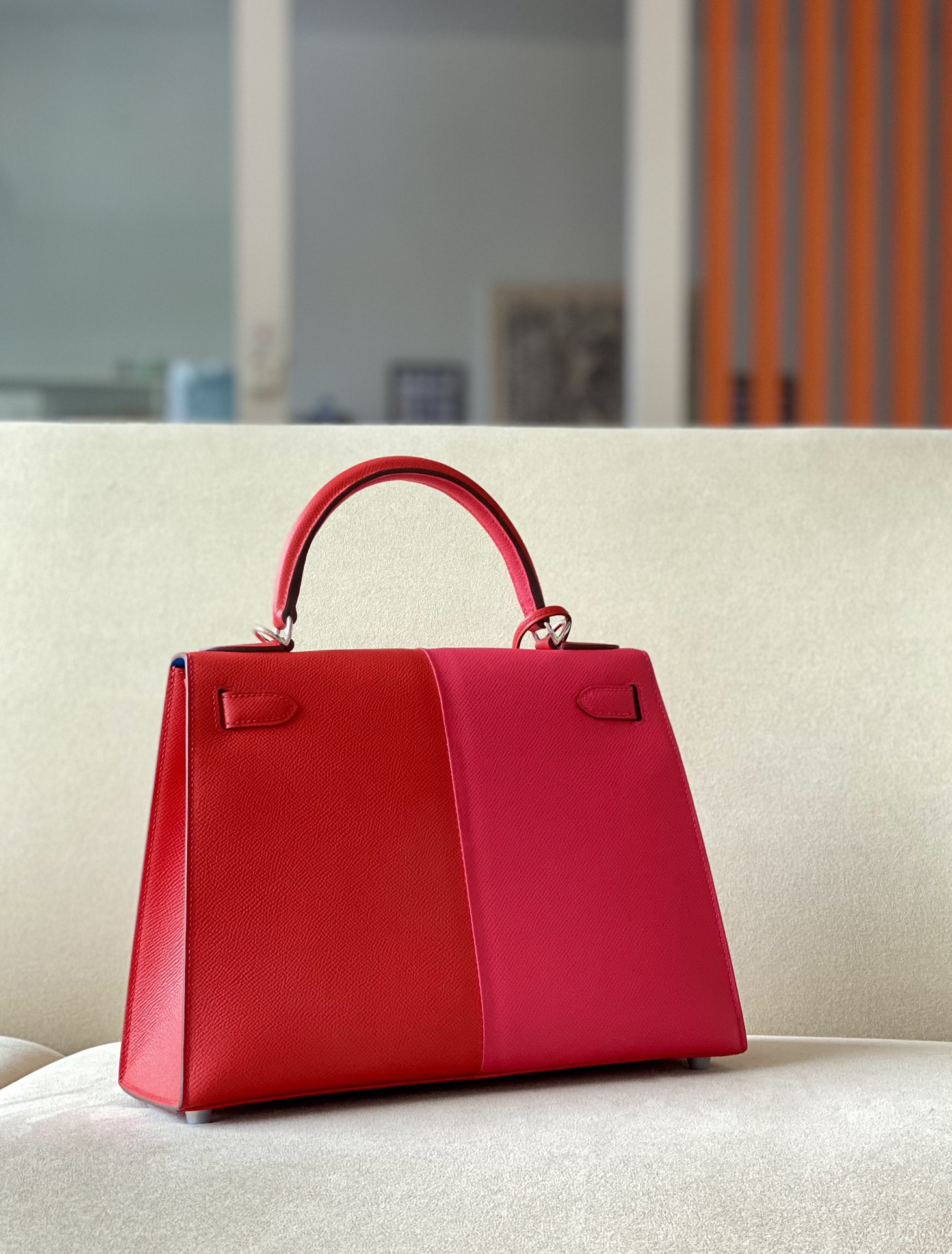 Hermes Kelly Color blocking  25-28cm Epsom Sellier