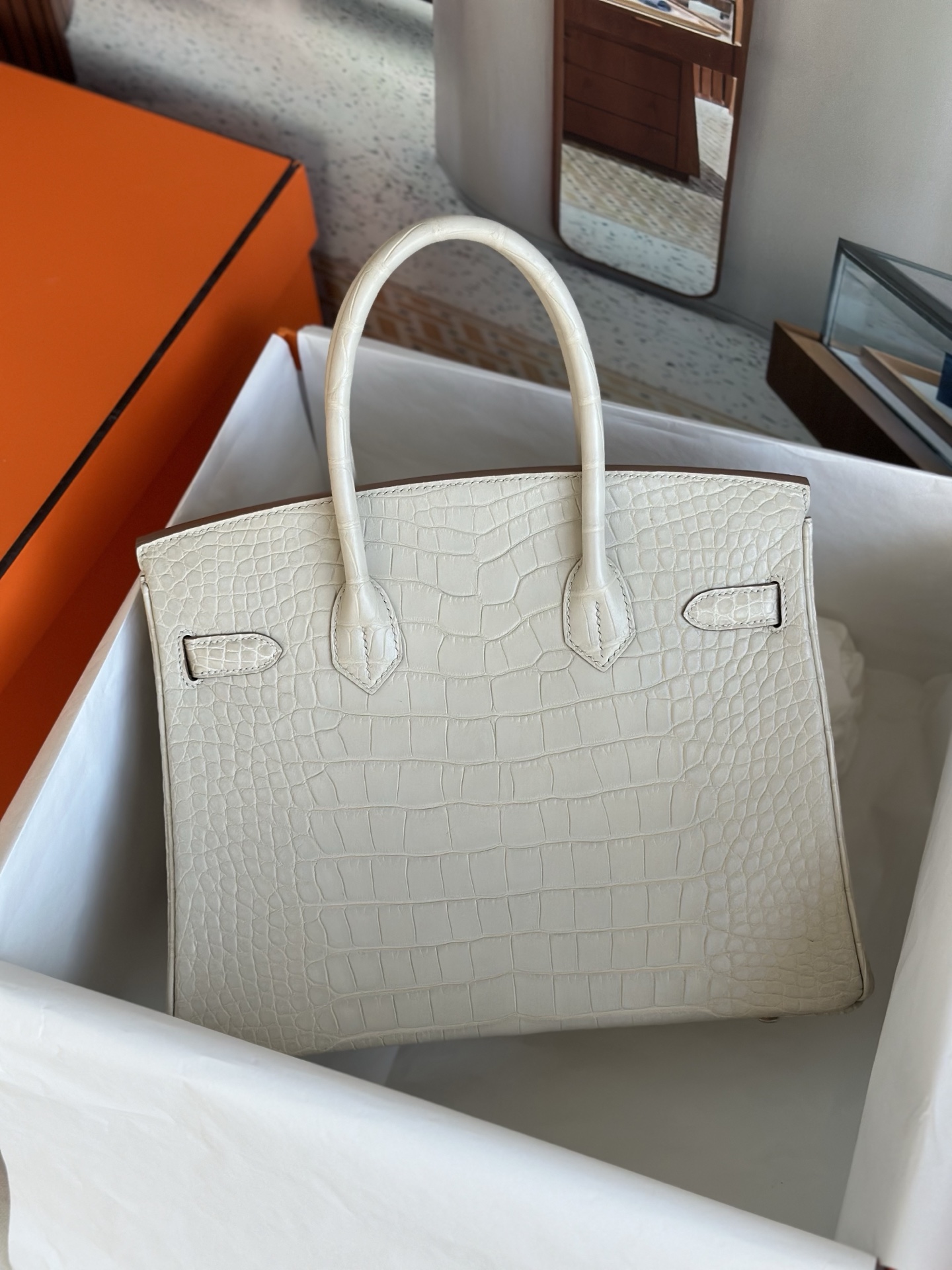 Crocodile leather #8L Beton Birkin 25-35cm