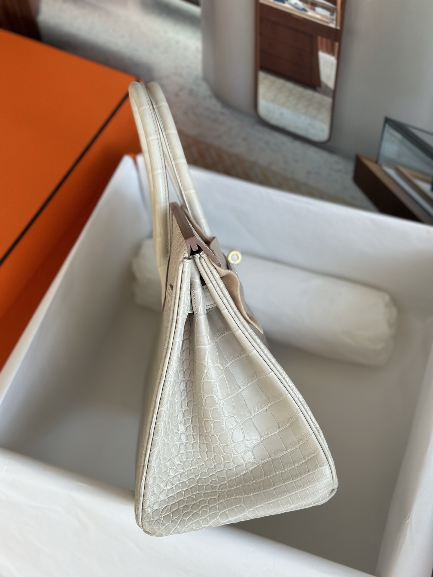 Crocodile leather #8L Beton Birkin 25-35cm