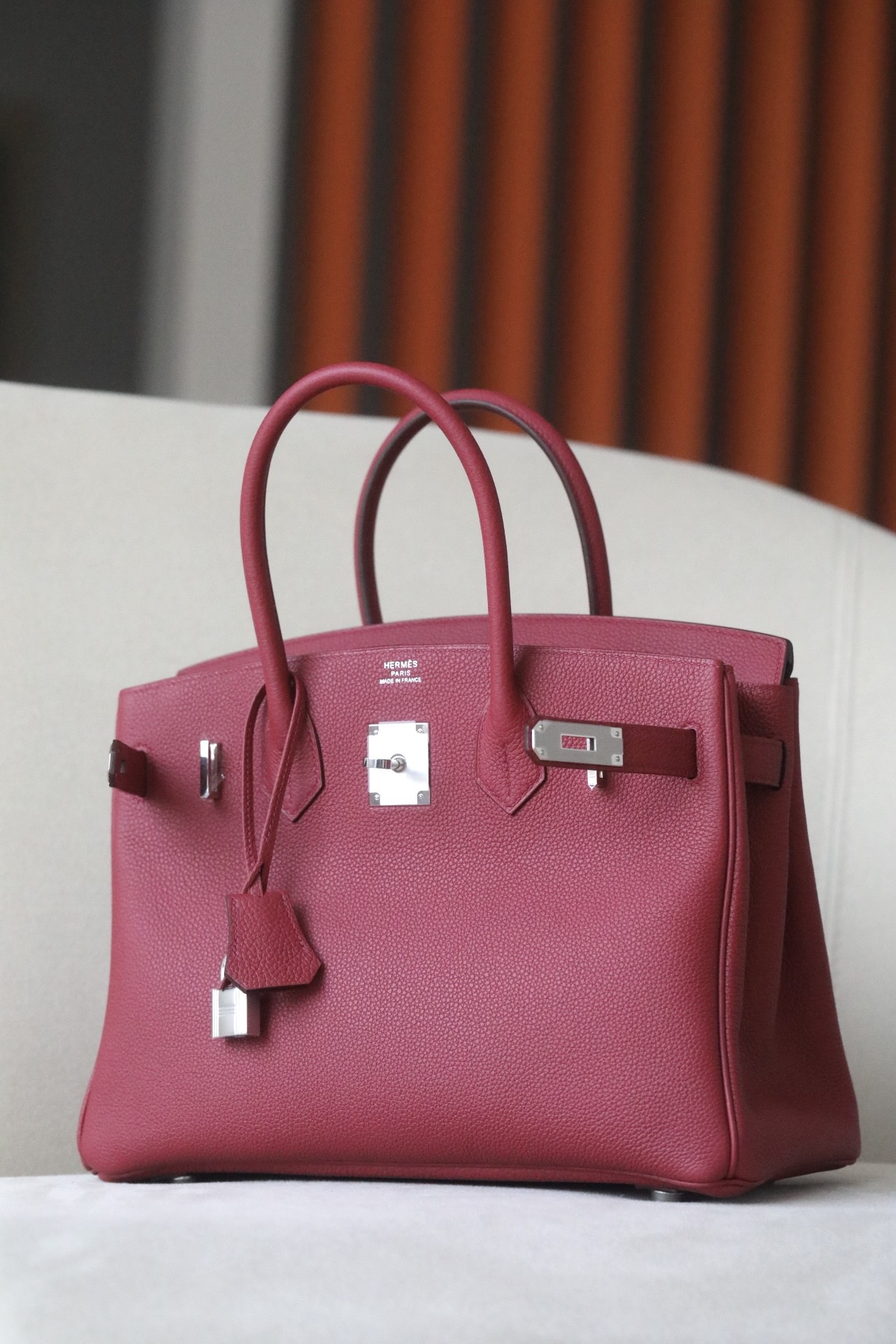 Hermes Birkin #K1 Rouge Grenat 25-35cm Togo