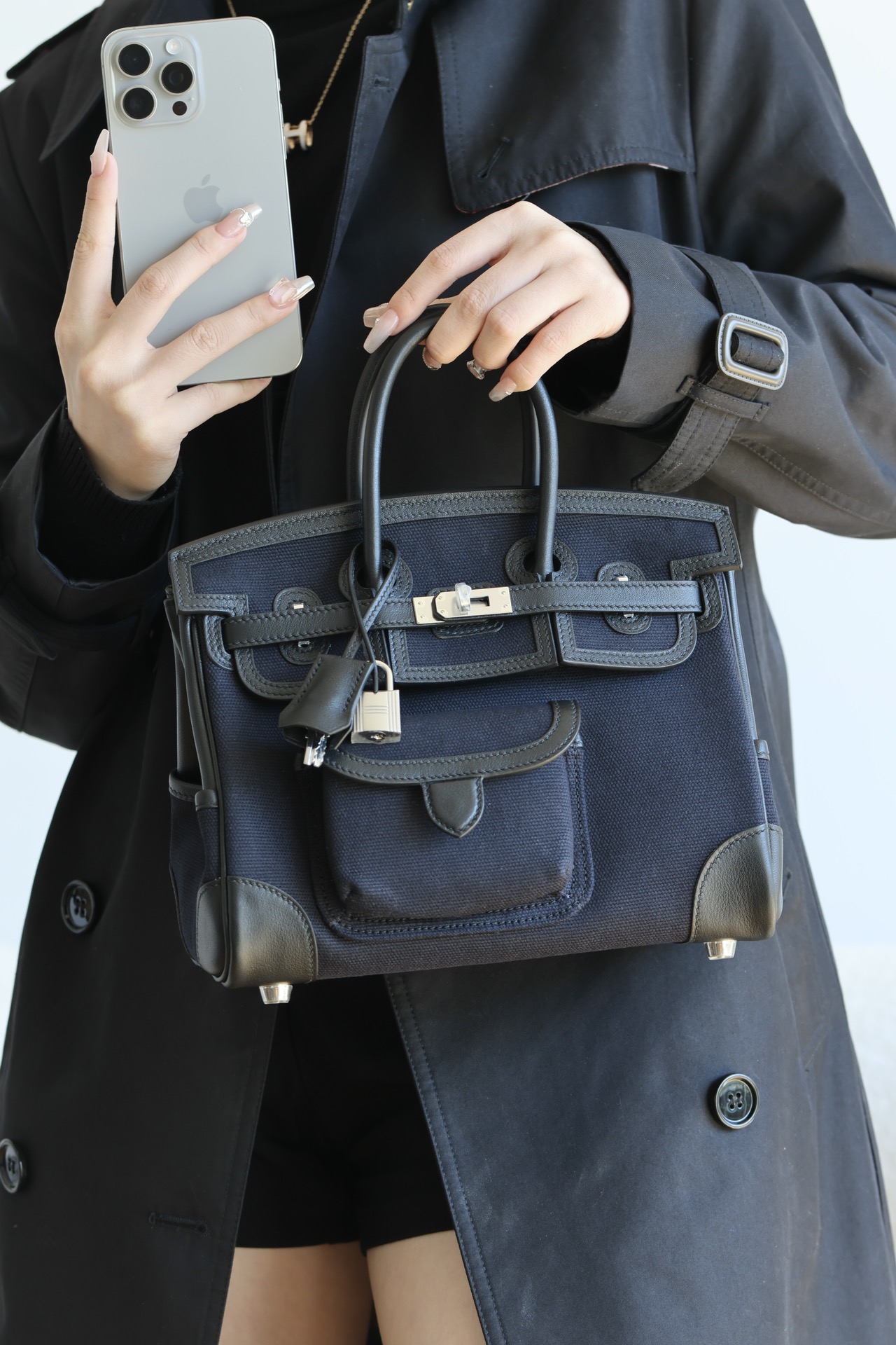 Hermes Cargo color blocking Canvas with Swift 25cm